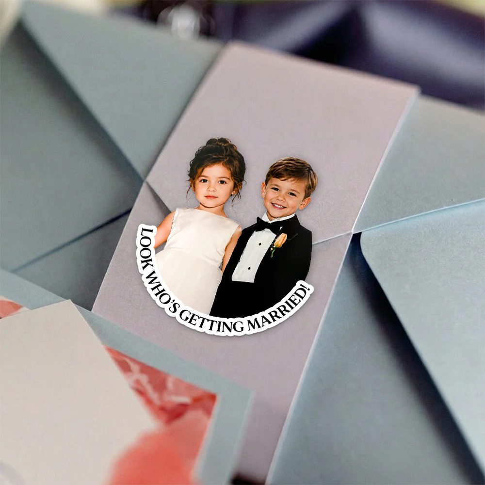 Personalized Couple Photo Roll Stickers, Custom Wedding Stickers, Engagement, Bridal Shower, Wedding Favor Labels HA75 921830 - Image 4