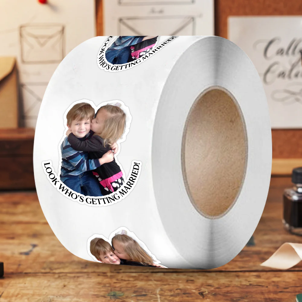 Personalized Couple Photo Roll Stickers, Custom Wedding Stickers, Engagement, Bridal Shower, Wedding Favor Labels HA75 921830 - Image 5