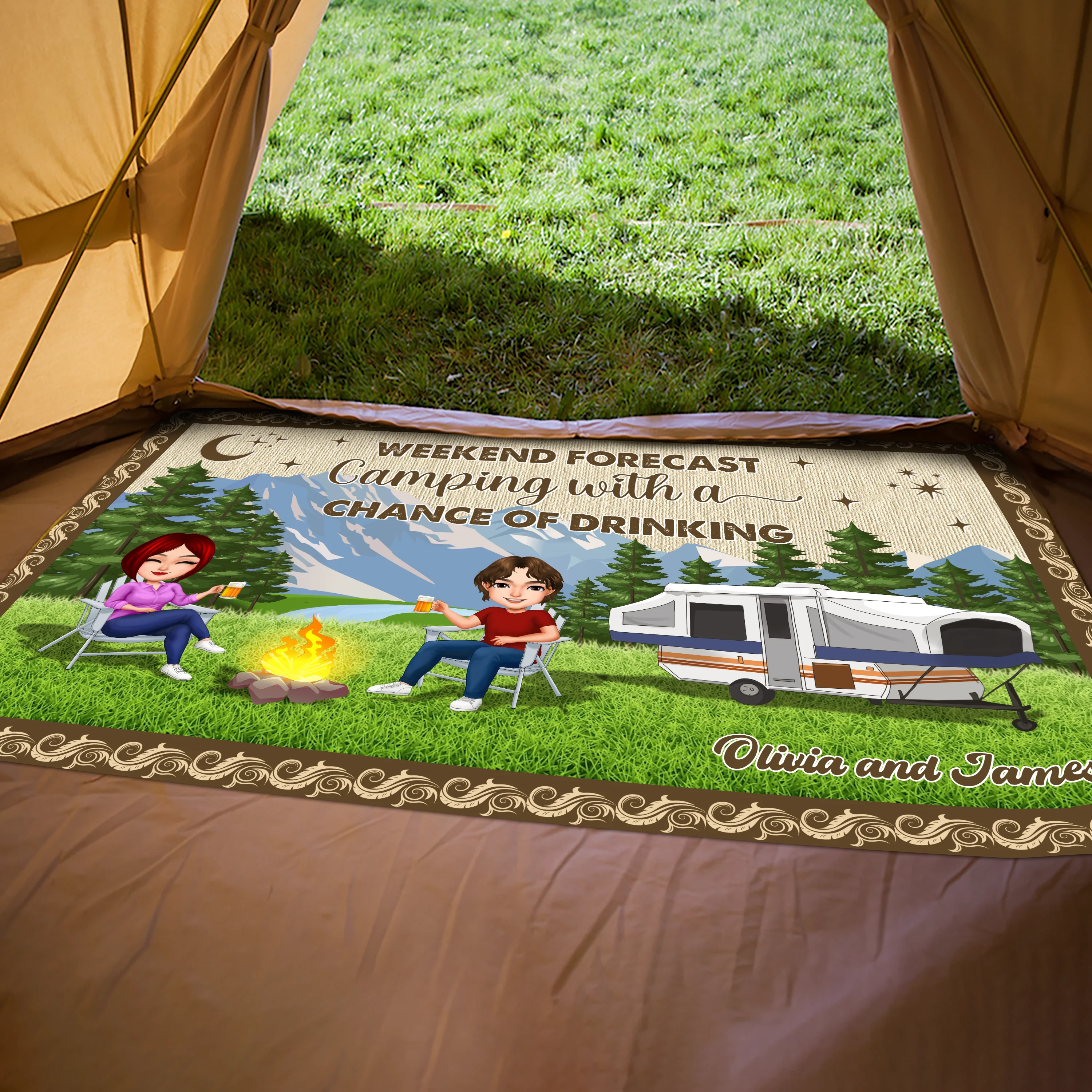 Personalized Create Memories With Camping Patio Rug, Patio Mat LM32 893725 - Image 3