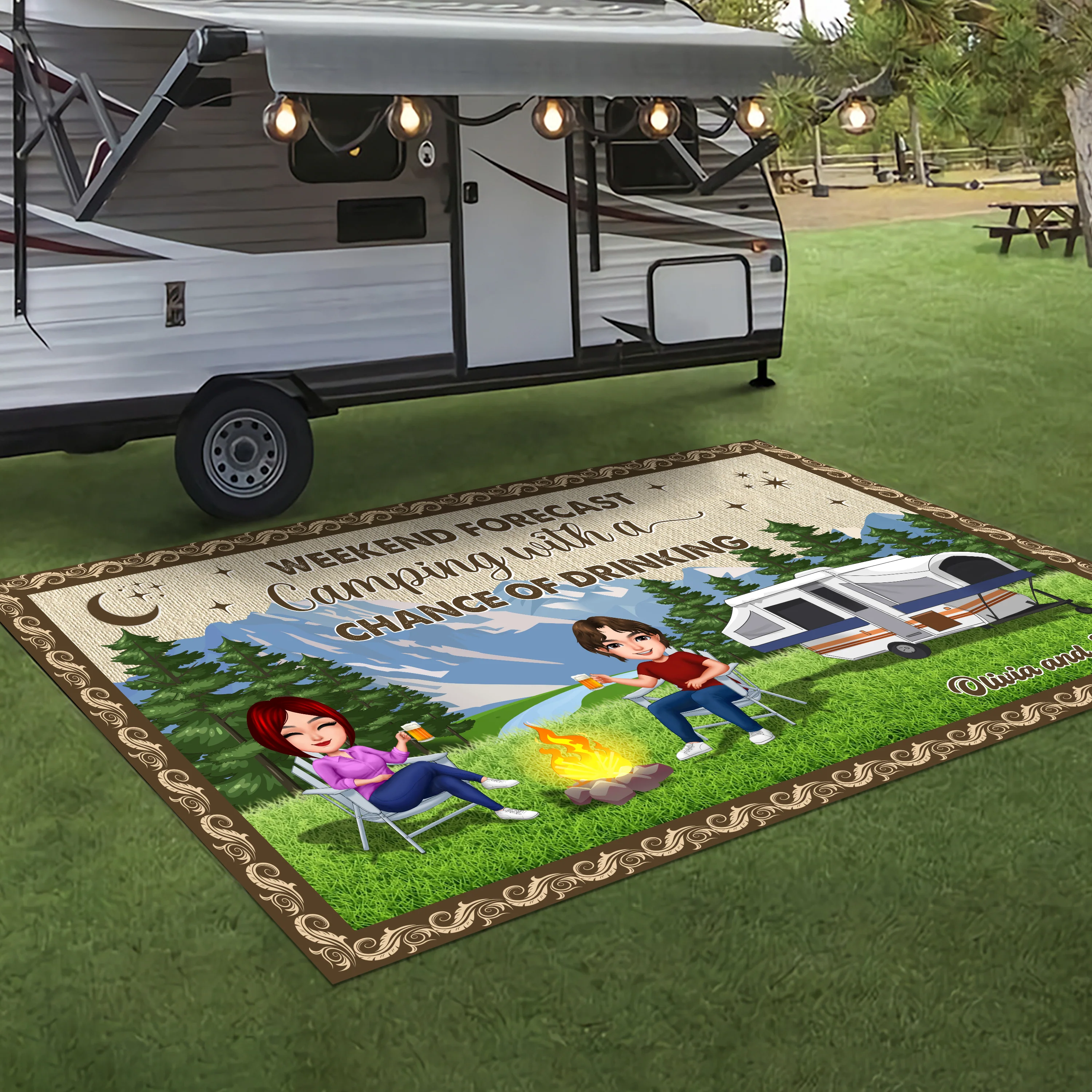 Personalized Create Memories With Camping Patio Rug, Patio Mat LM32 893725 - Image 4