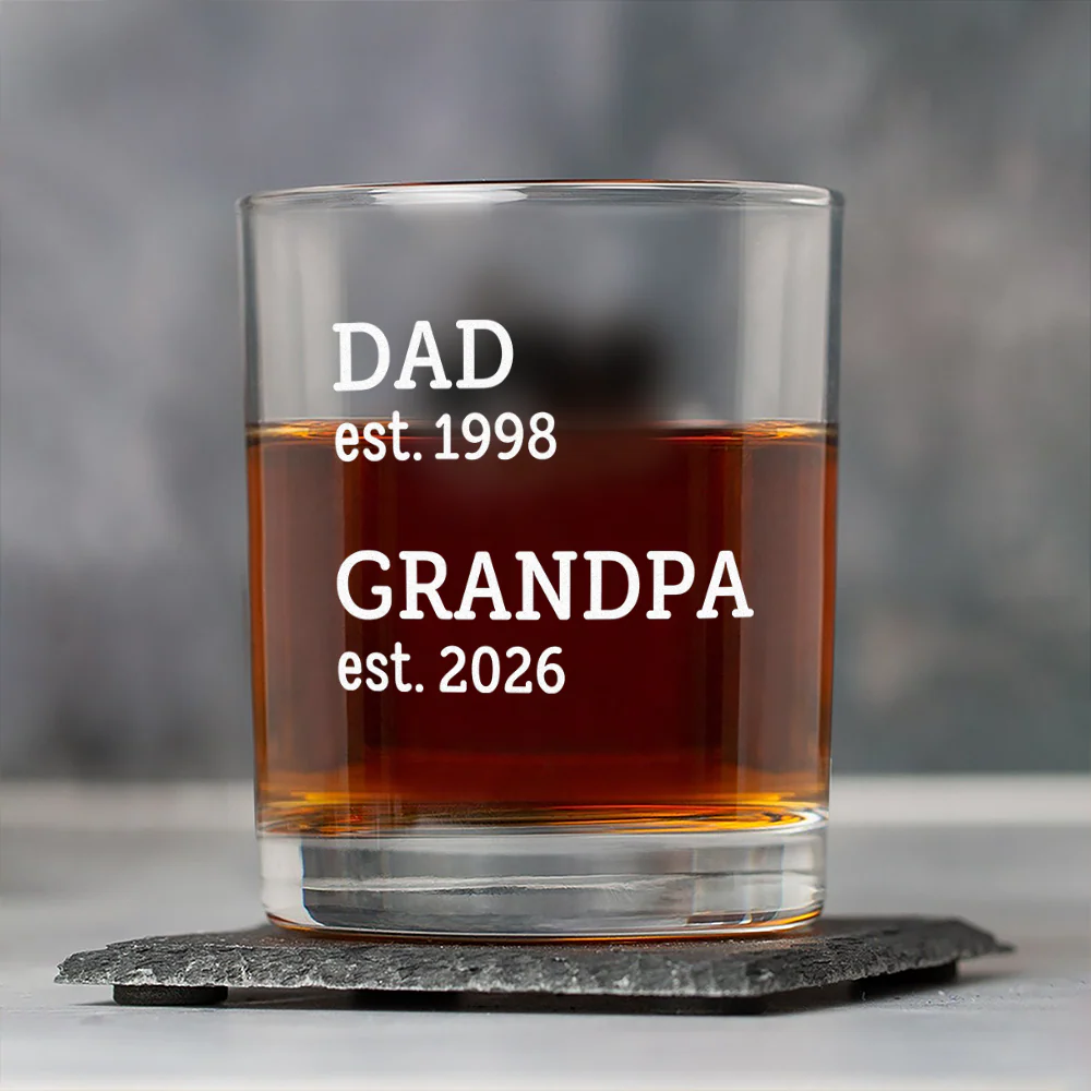 Personalized Dad Est. Grandpa Est. Whiskey Glass Father's Day Gifts LM32 669073 - Image 4
