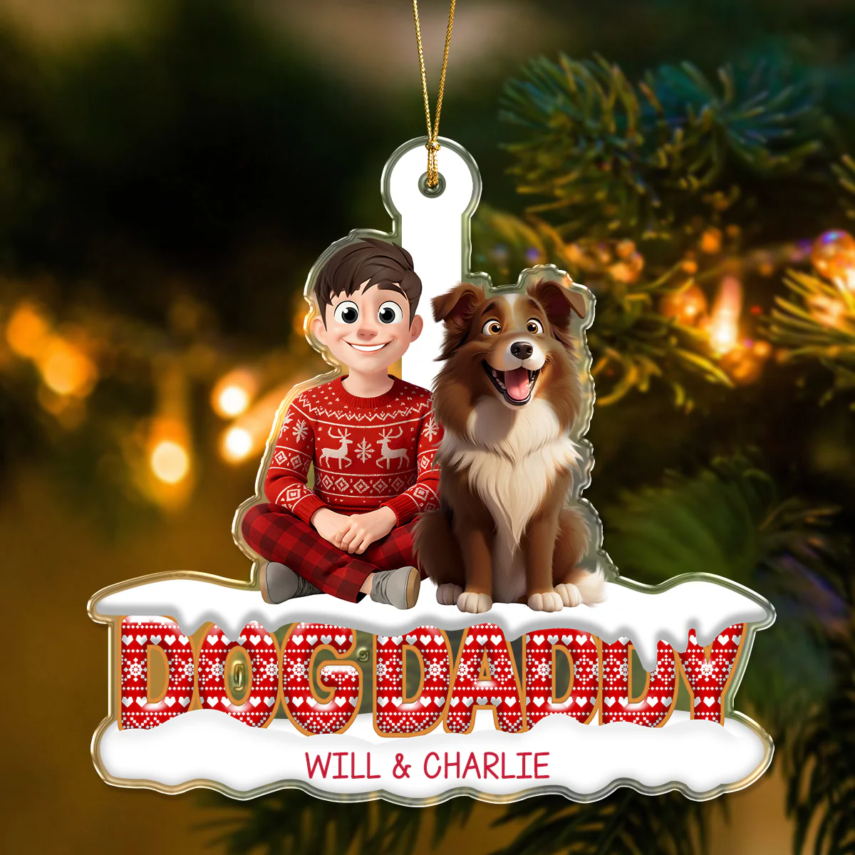 Personalized Dog Dad Dog Mom Acrylic Ornament TH10 896443 - Image 7