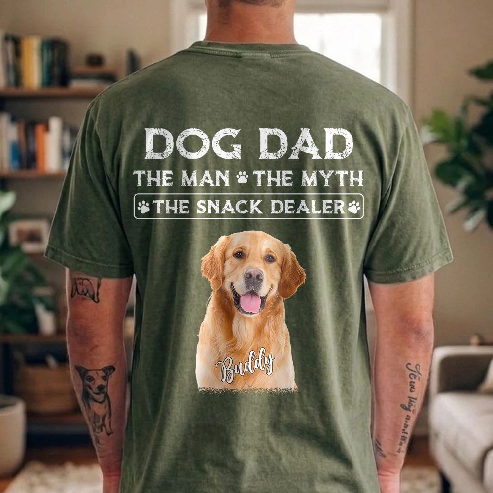 Personalized Dog Dad The Man The Myth The Snack Dealer Back Comfort Shirt CH07 911524 - Image 6