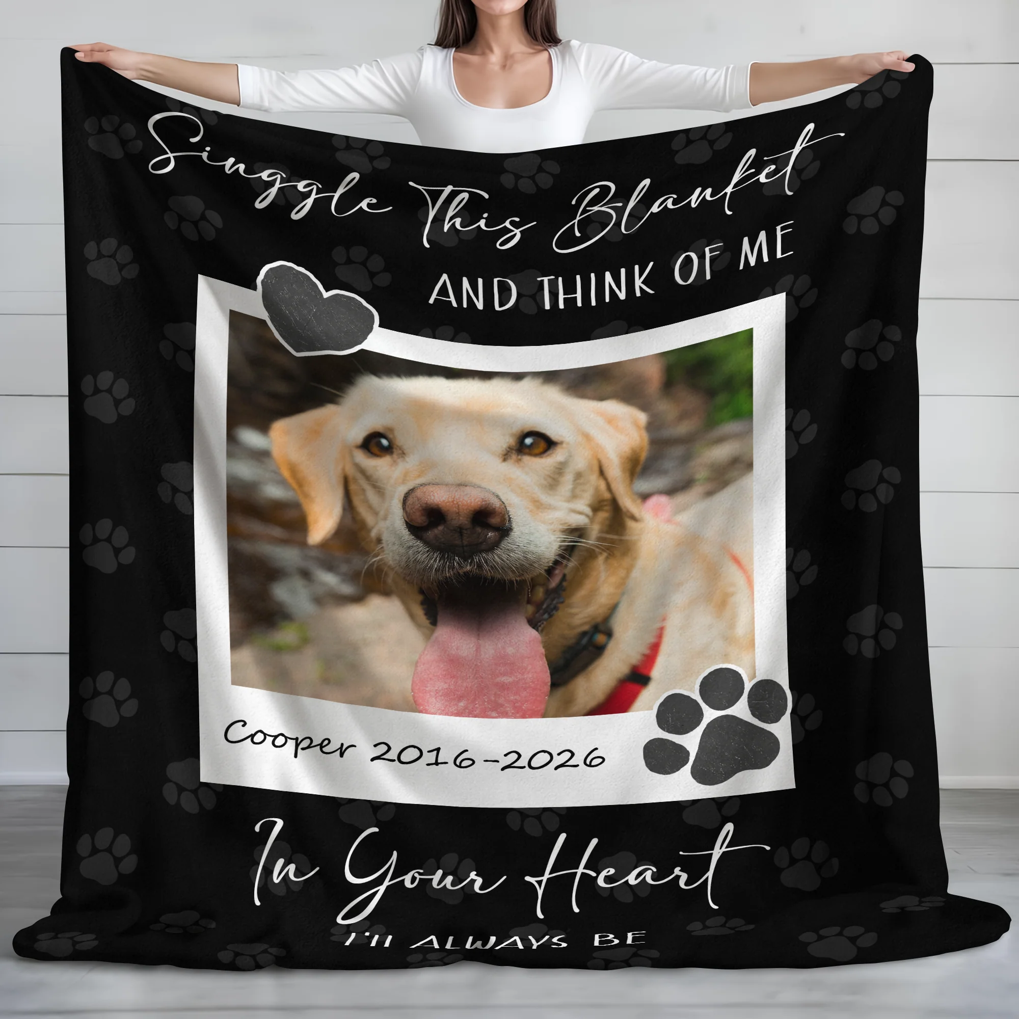 Personalized Dog Memorial Photo Blanket Gift, Pet Loss Keepsake Remembrance Gift For Dog Mom Dad Bereavement Gift HO82 903068 - Image 2