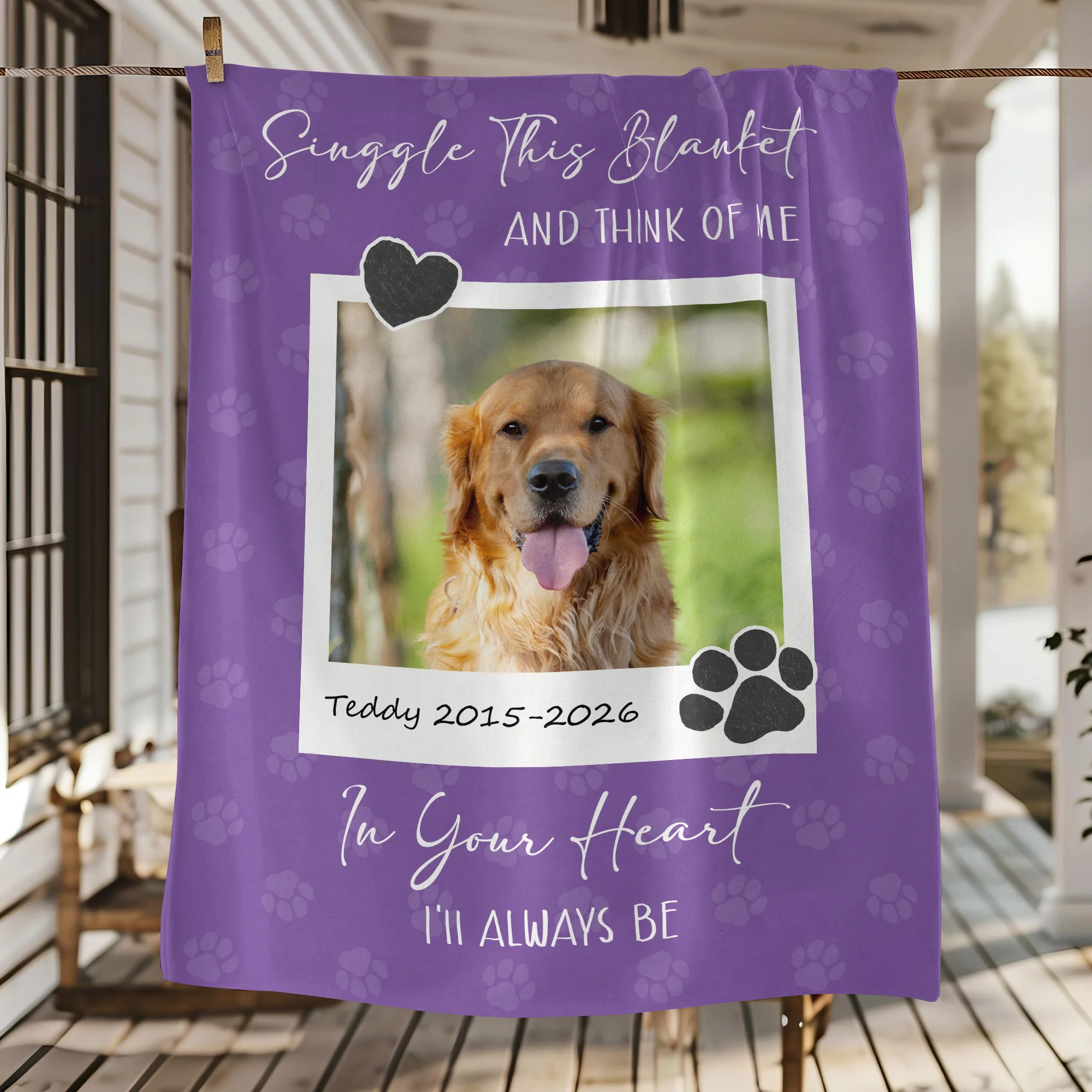 Personalized Dog Memorial Photo Blanket Gift, Pet Loss Keepsake Remembrance Gift For Dog Mom Dad Bereavement Gift HO82 903068 - Image 6