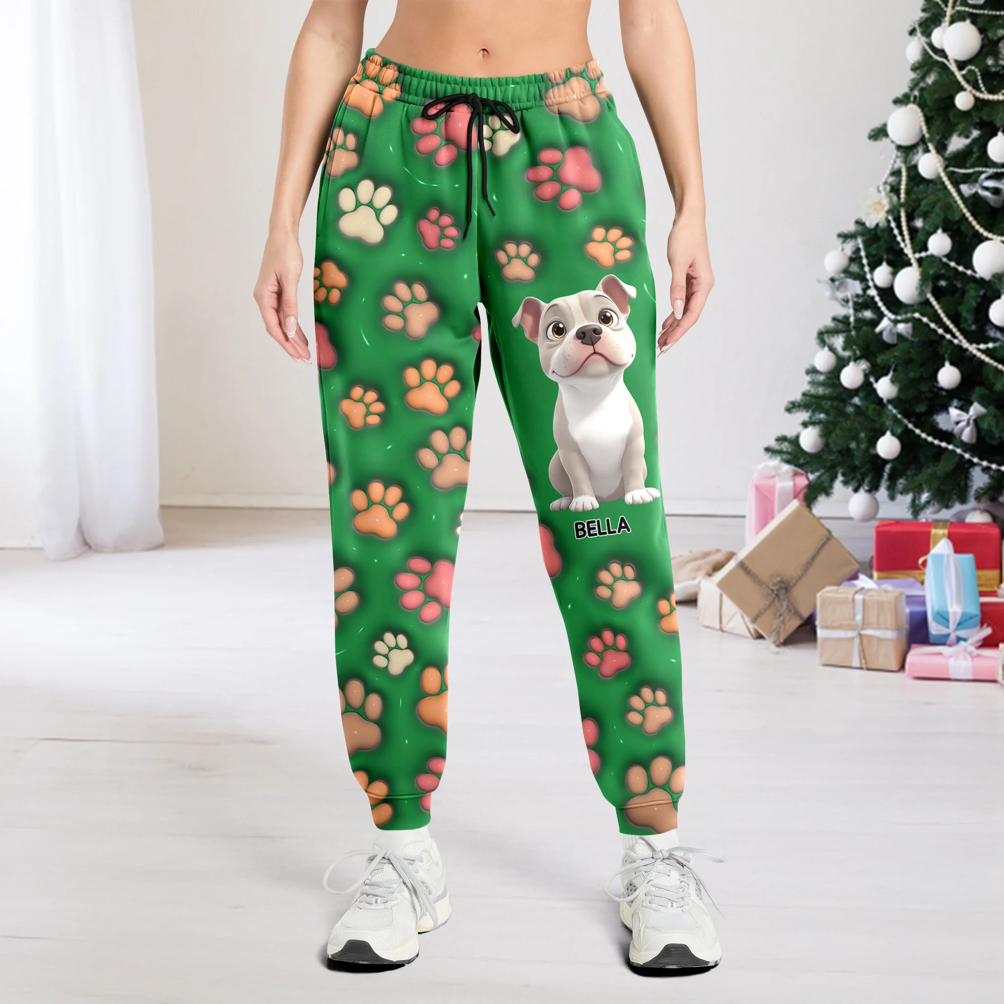 Personalized Dog With Paw 3D Effect Sweatpants For Christmas TH10 896623 - Image 6