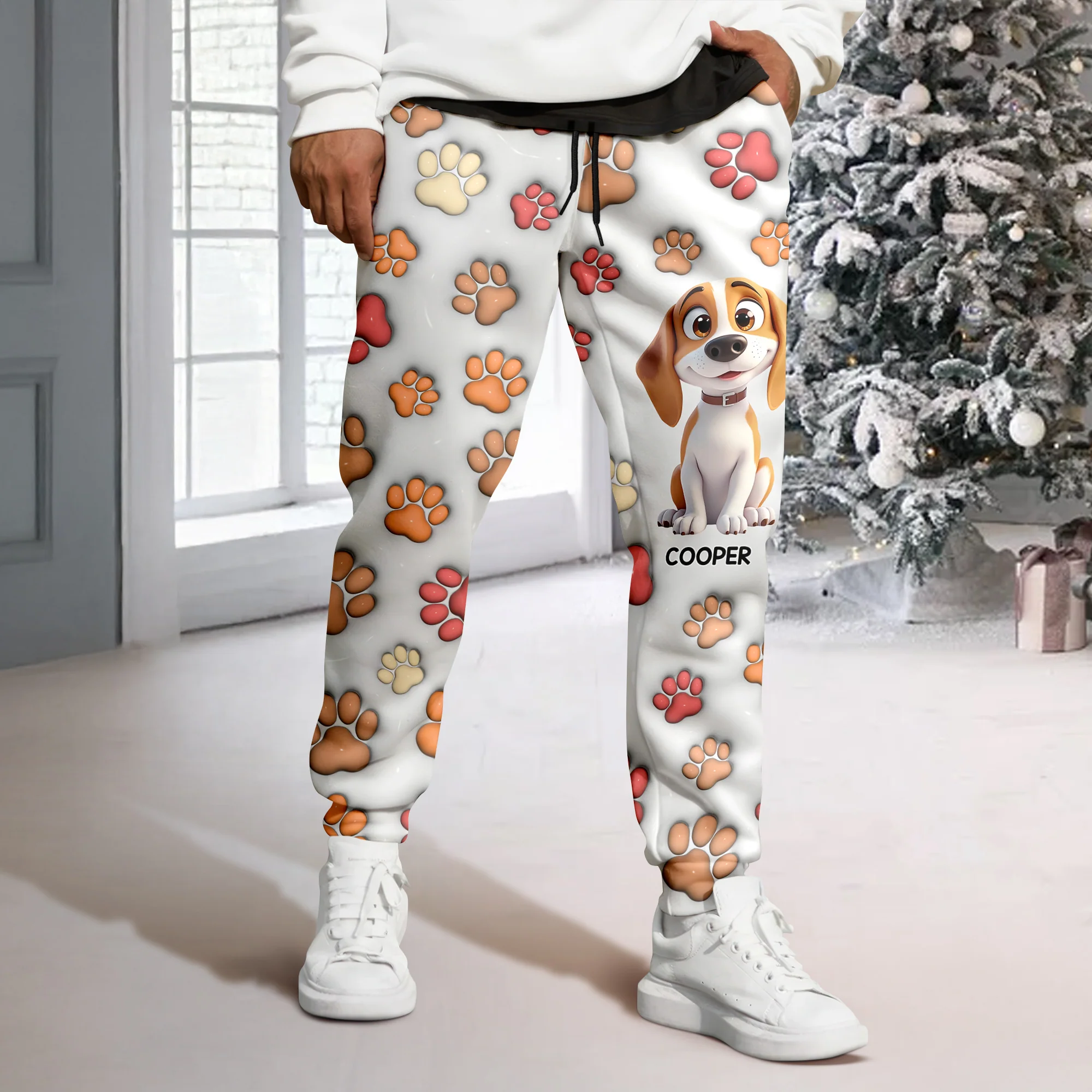 Personalized Dog With Paw 3D Effect Sweatpants For Christmas TH10 896623 - Image 7