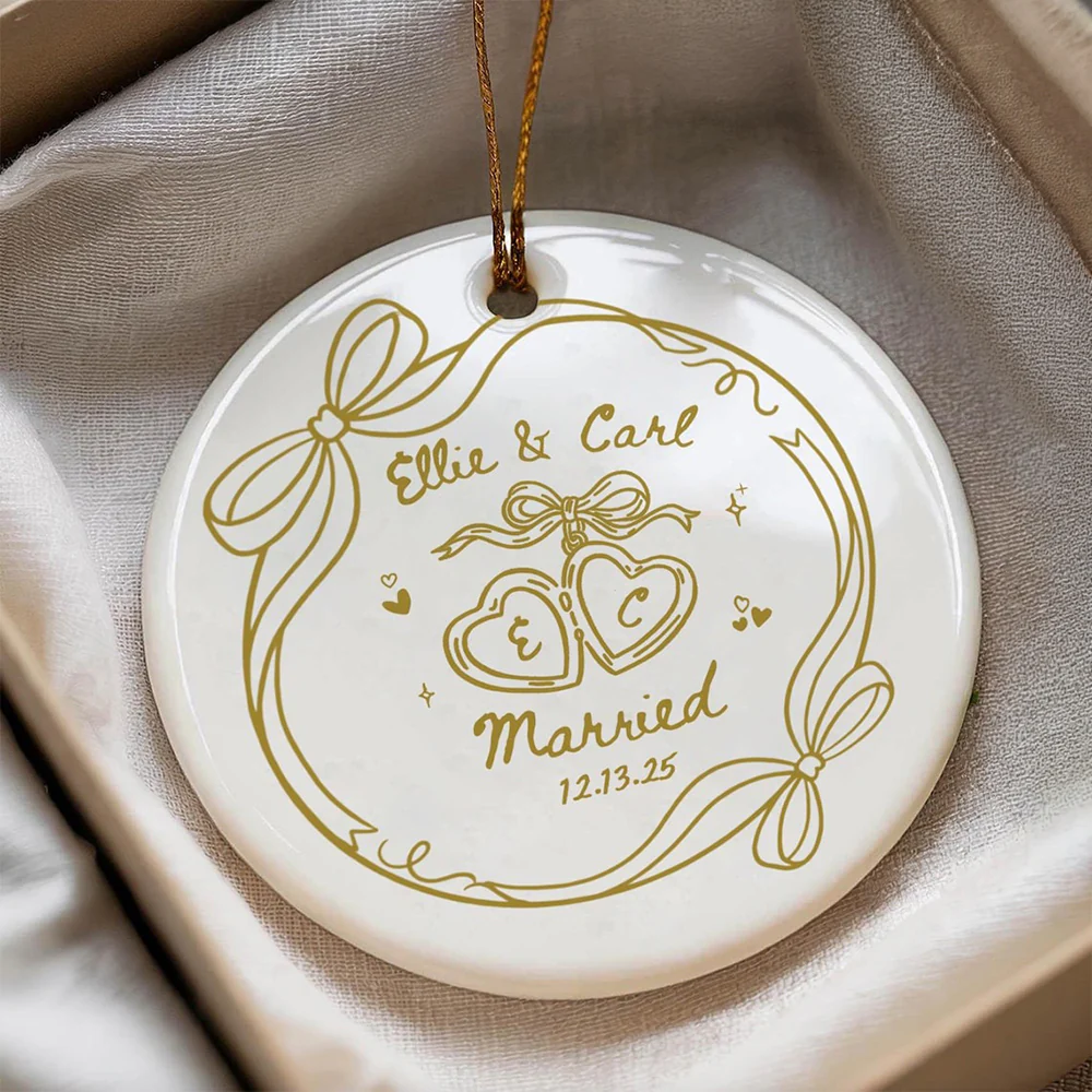 Personalized Engagement Ceramic Ornament Gift for Engaged Couples CH07 180056 - Image 5
