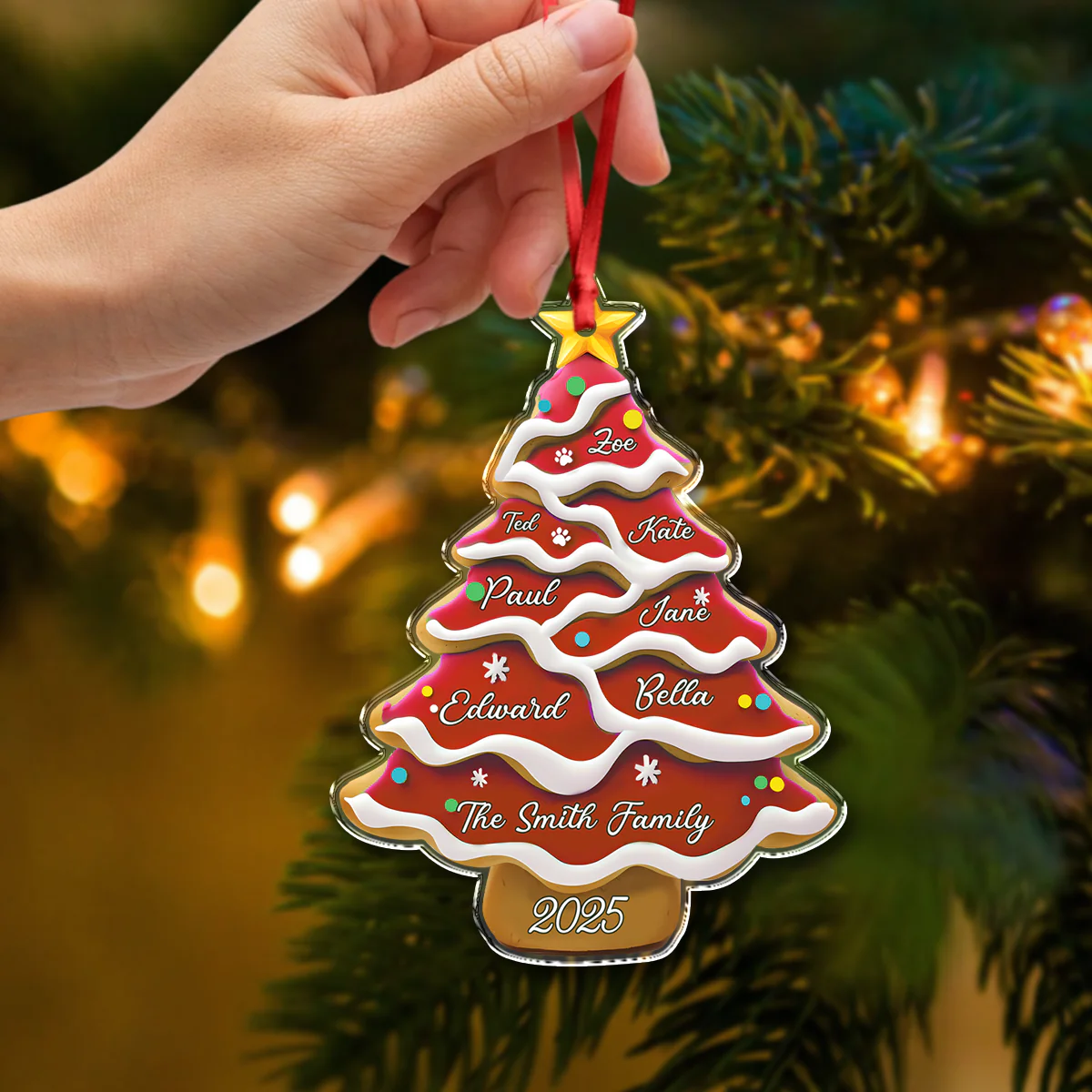 Personalized Family Christmas Tree Acrylic Ornament LM32 895519 - Image 5