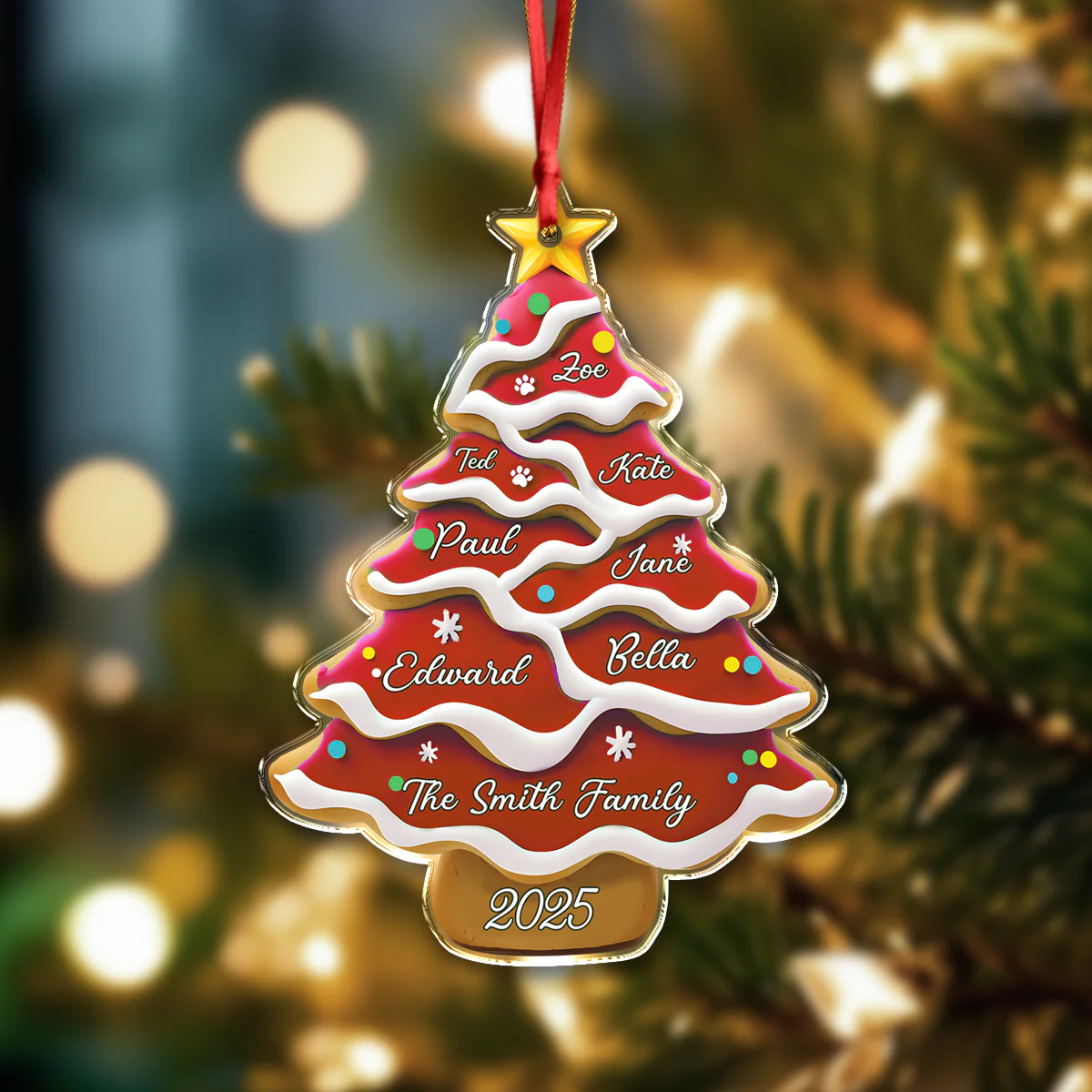 Personalized Family Christmas Tree Acrylic Ornament LM32 895519 - Image 7