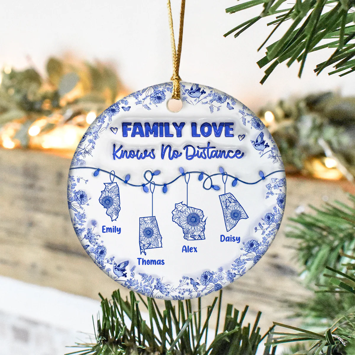 Personalized Family Love Knows No Distance 3D Inflated Effect Ceramic Ornament CH07 899062 - Image 10