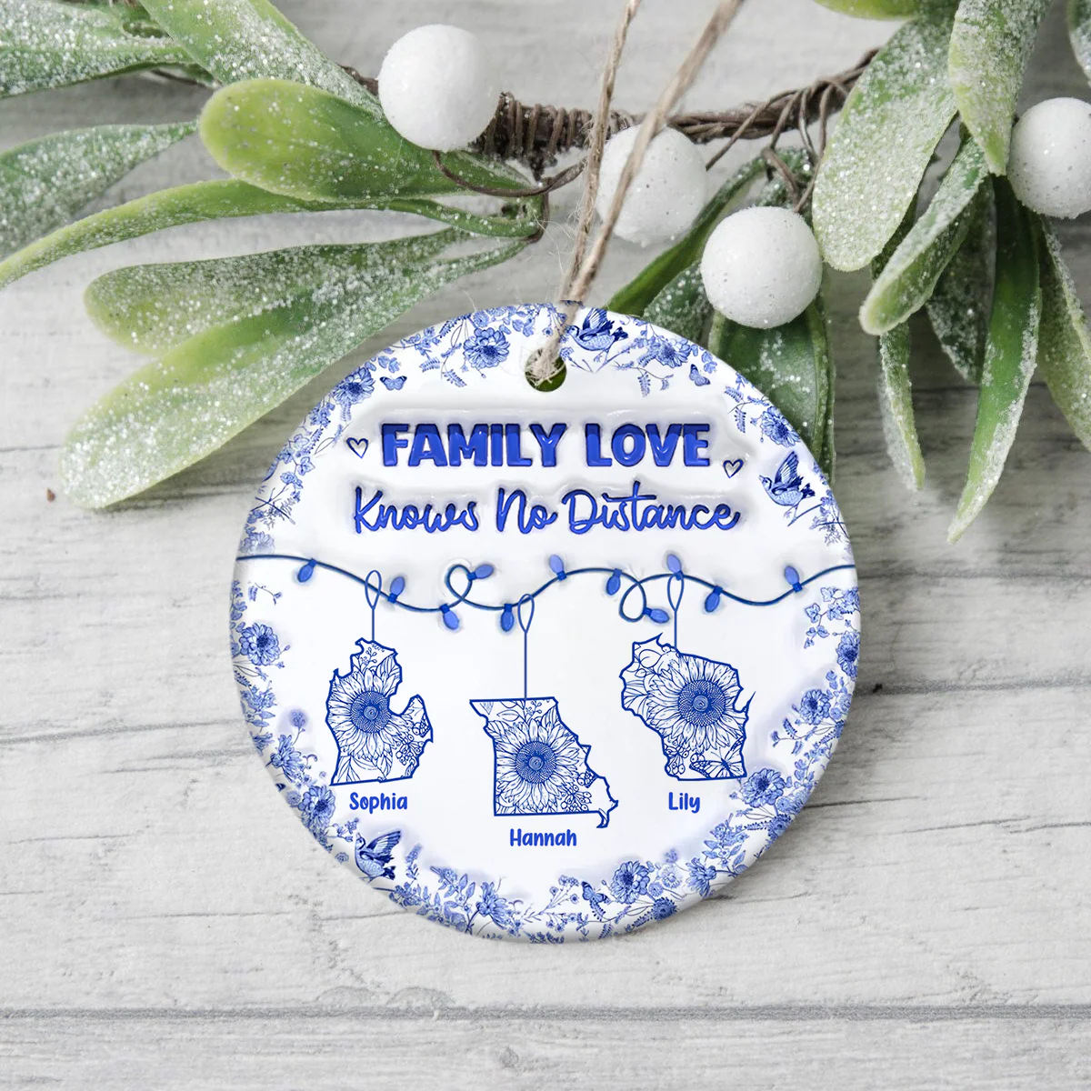 Personalized Family Love Knows No Distance 3D Inflated Effect Ceramic Ornament CH07 899062 - Image 5
