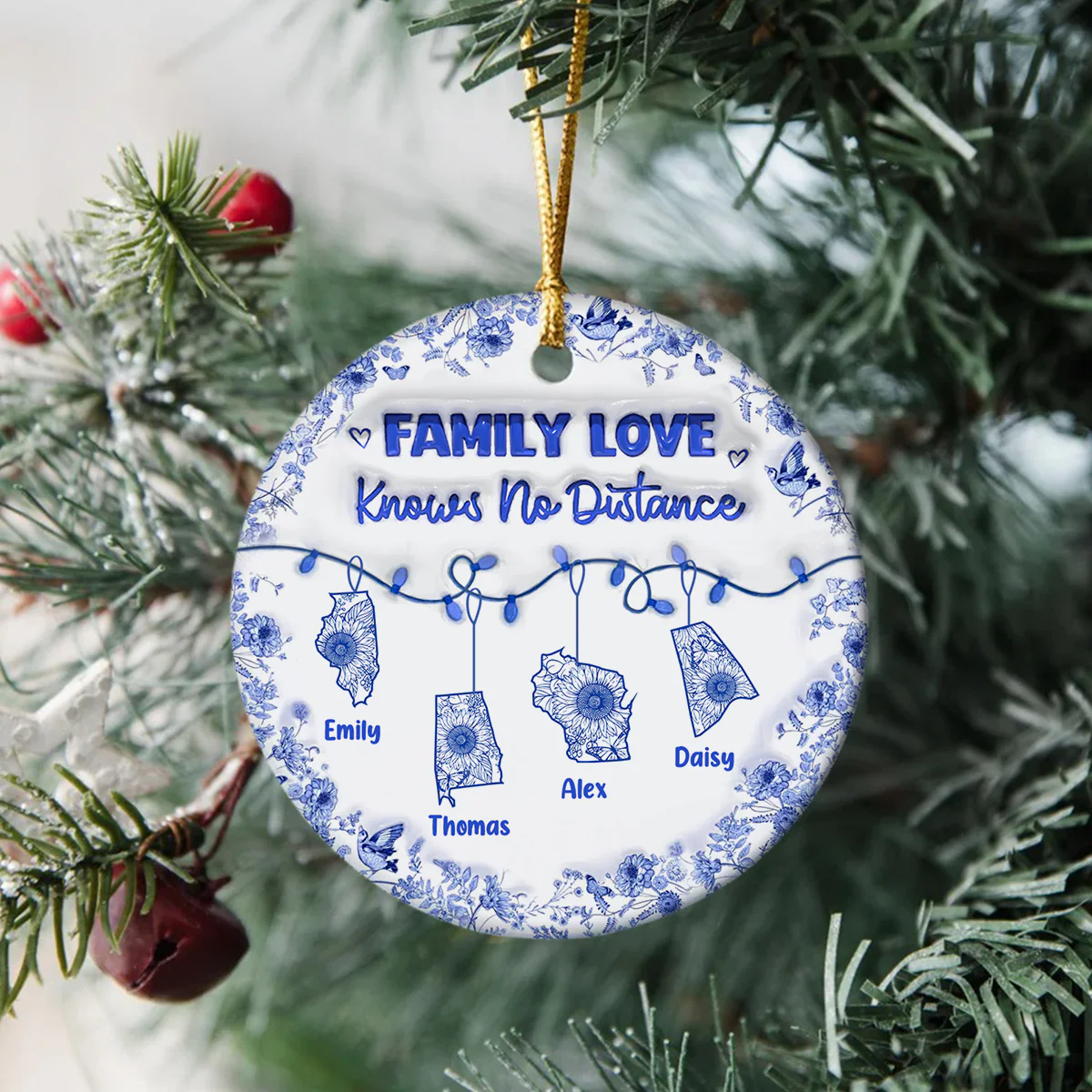 Personalized Family Love Knows No Distance 3D Inflated Effect Ceramic Ornament CH07 899062 - Image 7