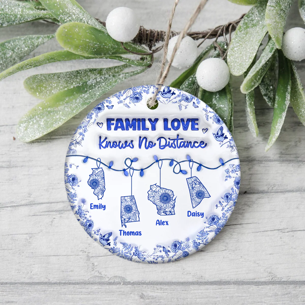 Personalized Family Love Knows No Distance 3D Inflated Effect Ceramic Ornament CH07 899062 - Image 9