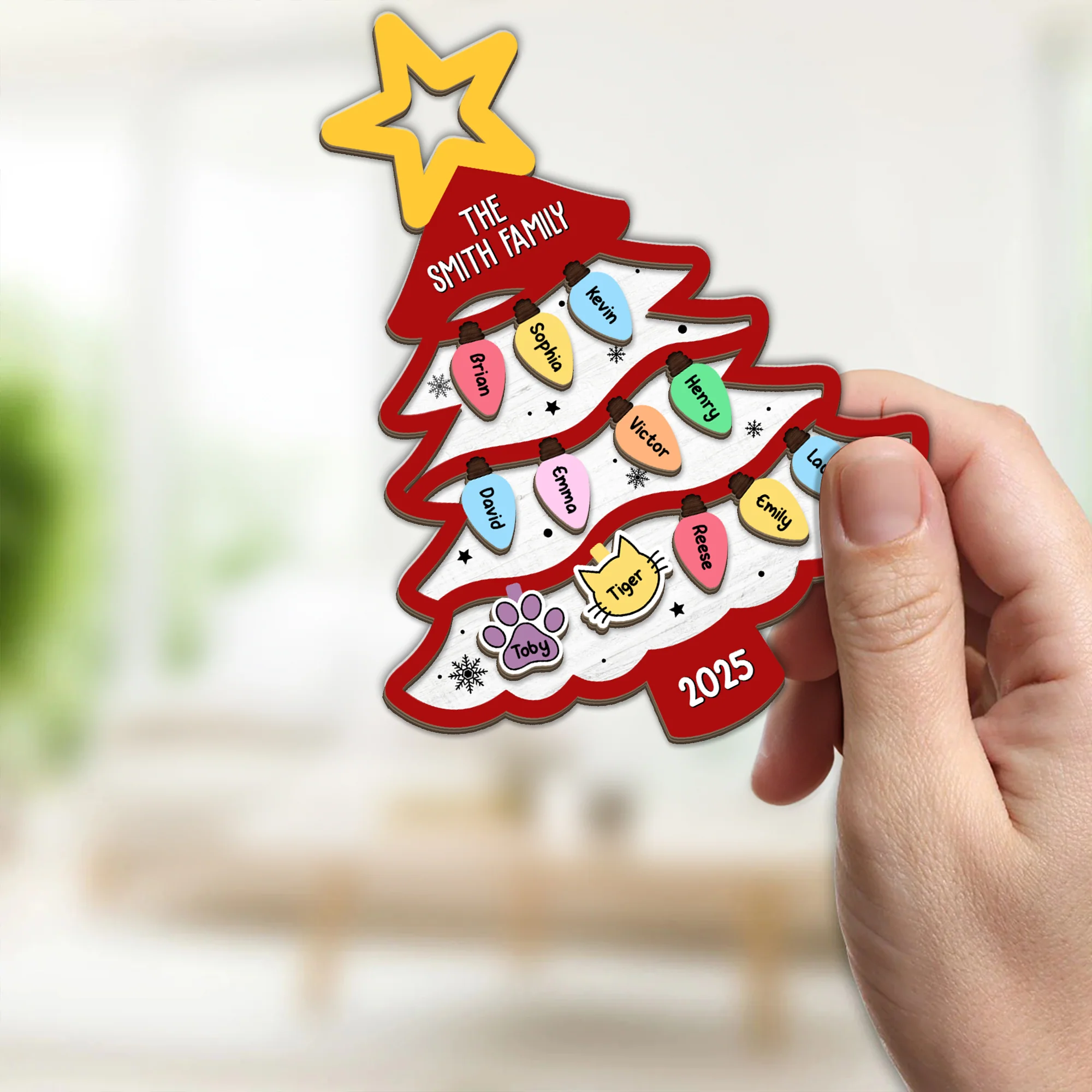 Personalized Family Tree Ornament 2025 Gift For Large Family With Pets HO82 894668 - Image 4