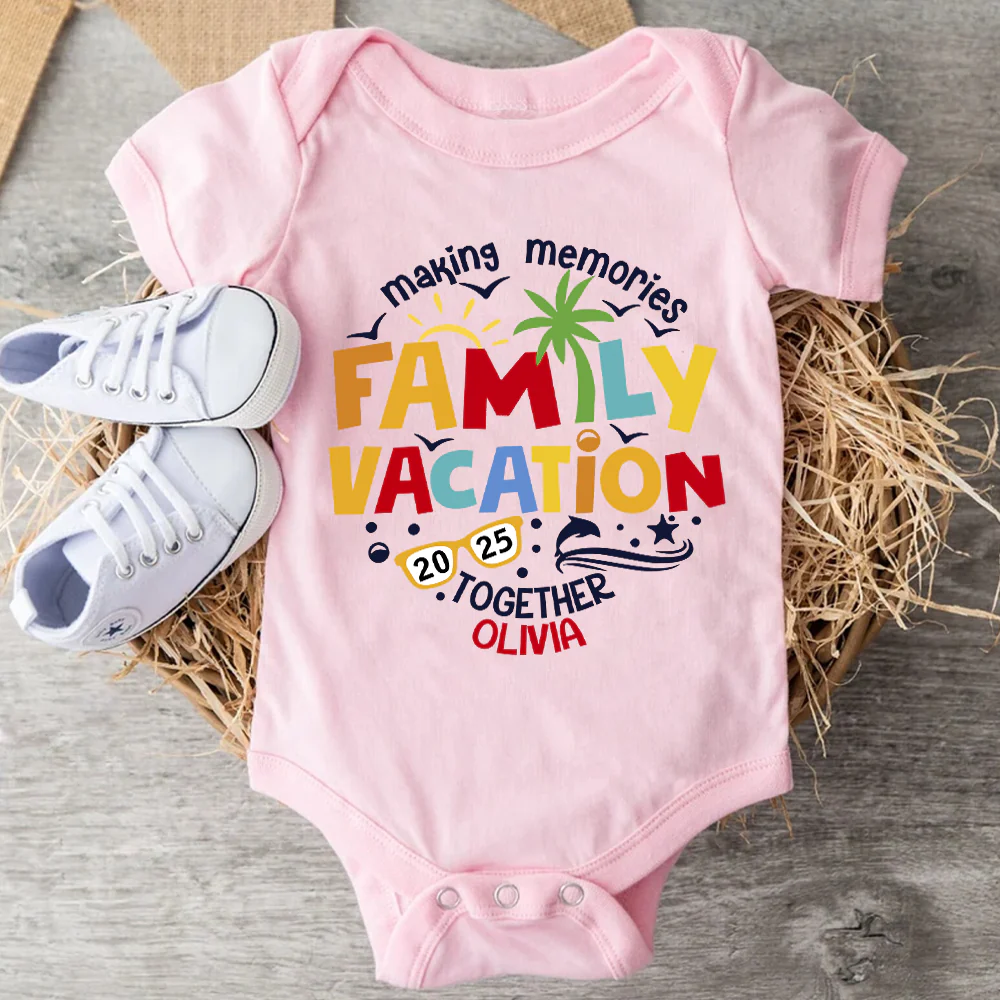 Personalized Family Vacation 2025 Making Memories Together Baby Onesie LM32 893815 - Image 2
