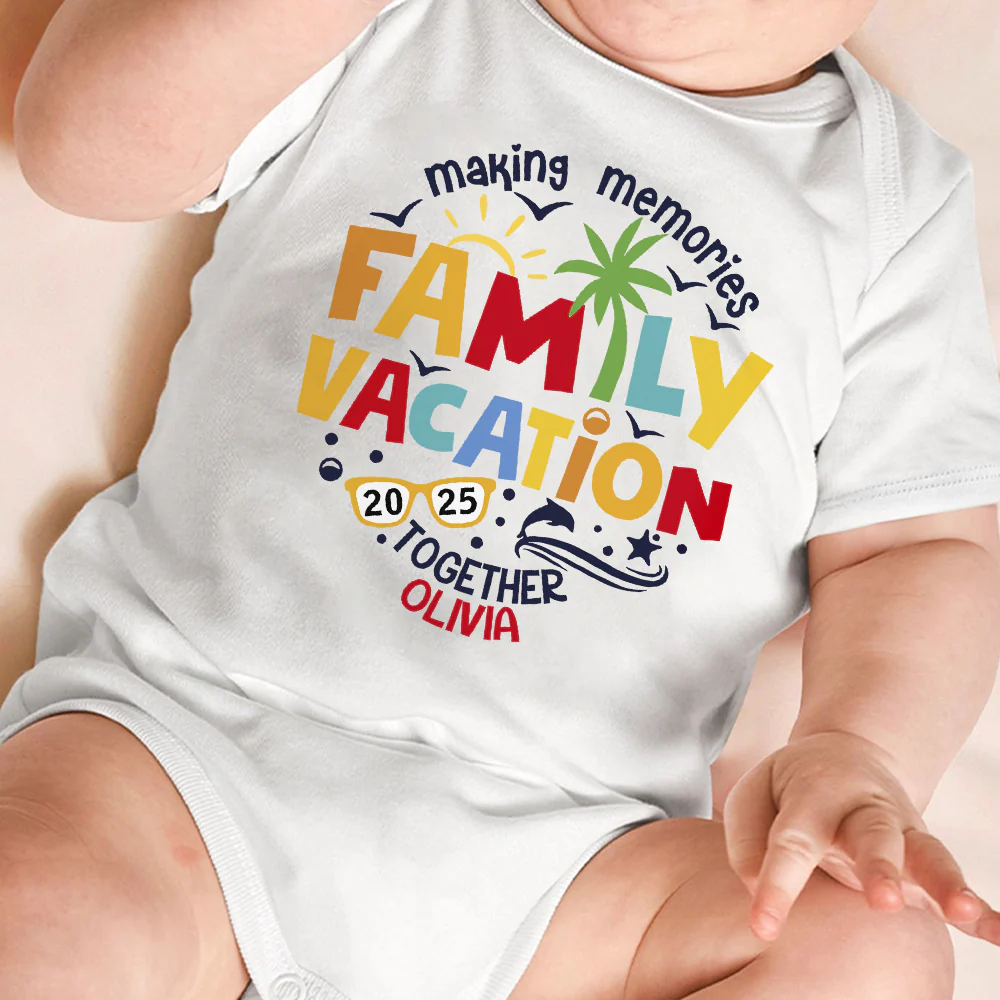 Personalized Family Vacation 2025 Making Memories Together Baby Onesie LM32 893815 - Image 4