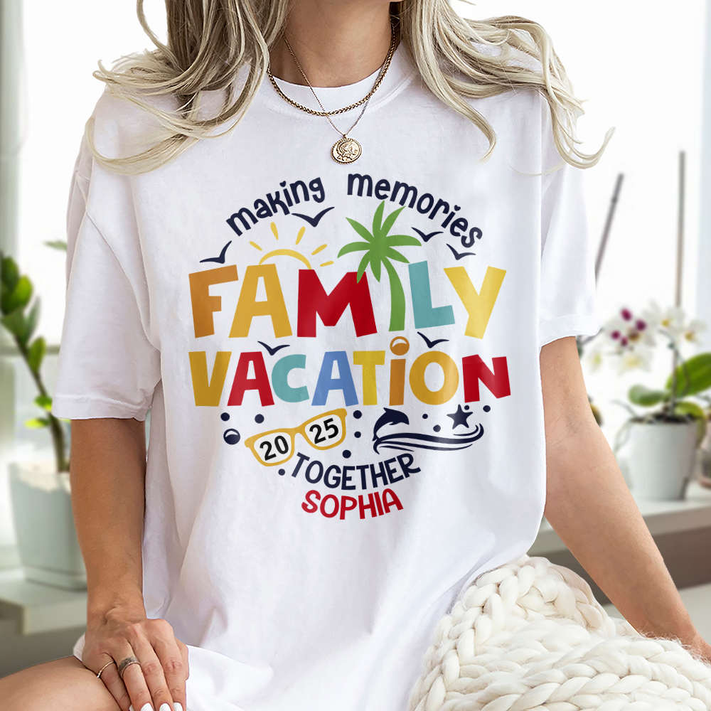 Personalized Family Vacation 2025 Making Memories Together Light Shirt LM32 893813 - Image 5