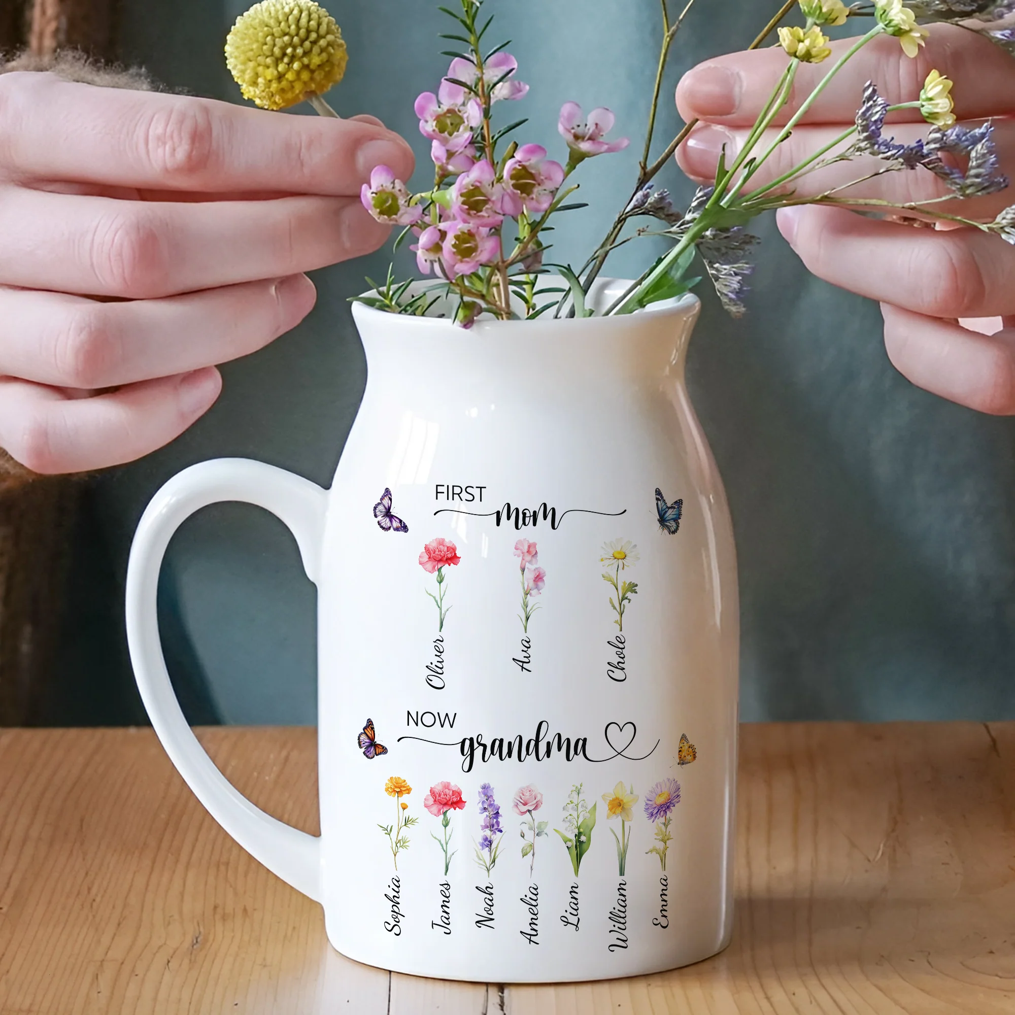 Personalized First Mom Now Grandma Flower Vase Mother's Day Gifts LM32 899405 - Image 2