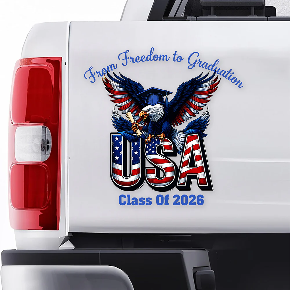 Personalized From Freedom to Graduation Car Window Decal Sticker TH10 898485 - Image 2