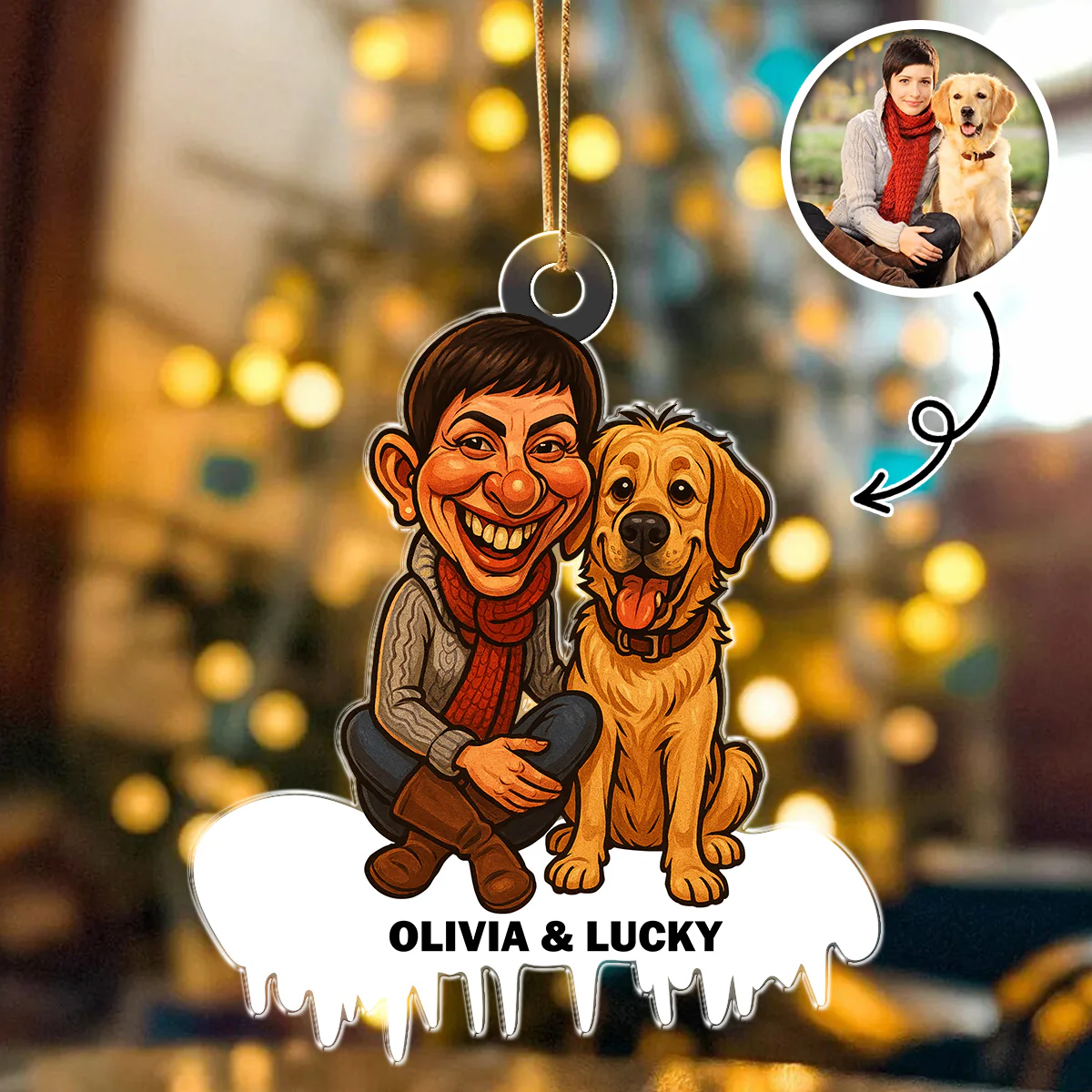 Personalized Funny Comic Style Photo Acrylic Ornament Gift for Family LM32 895031 - Image 2