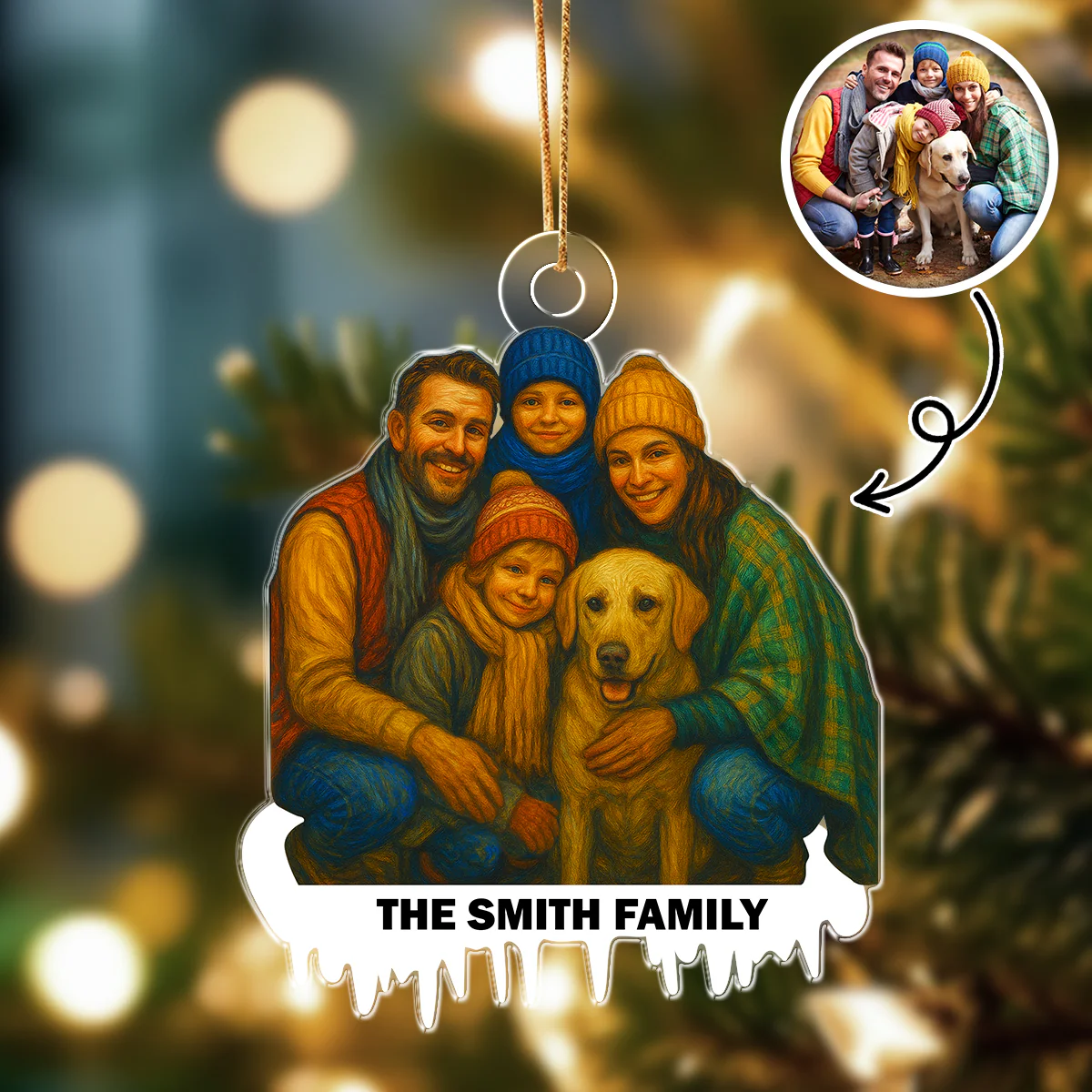 Personalized Funny Comic Style Photo Acrylic Ornament Gift for Family LM32 895031 - Image 4