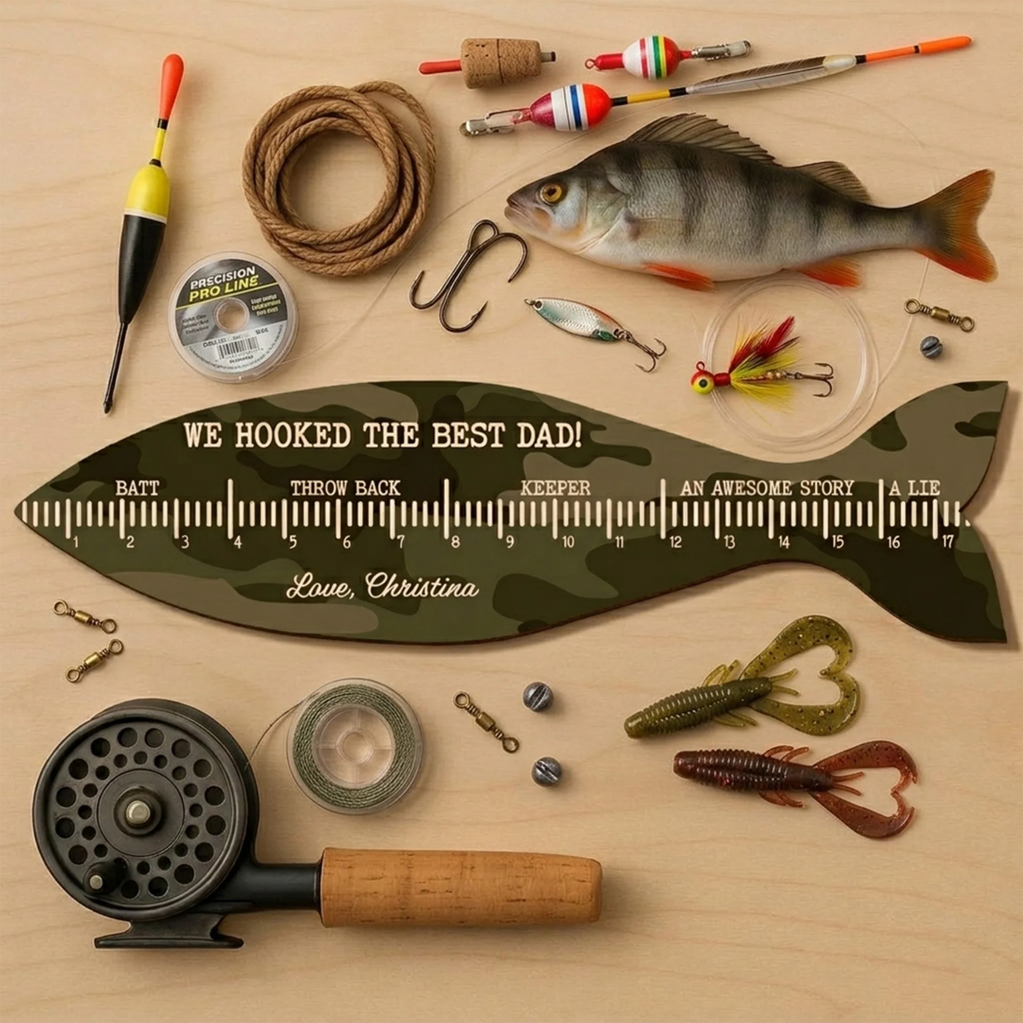 Personalized Funny Fishing Ruler For Dad Grandpa Door Sign Fathers Day Gift HO82 902624 - Image 3