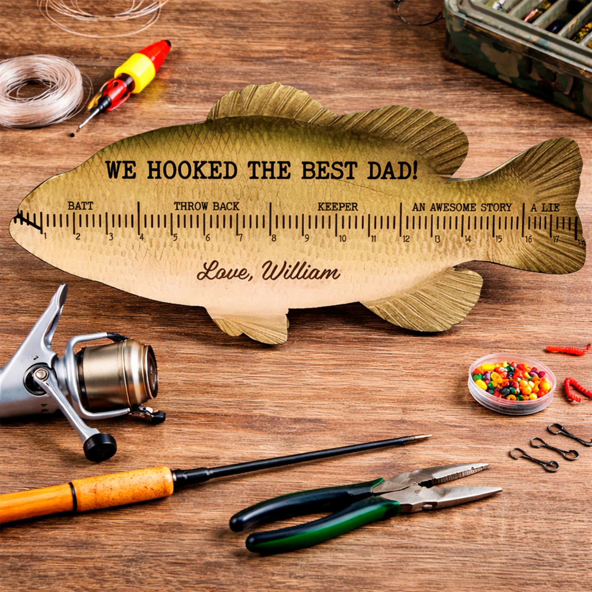 Personalized Funny Fishing Ruler For Dad Grandpa Door Sign Fathers Day Gift HO82 902624 - Image 4