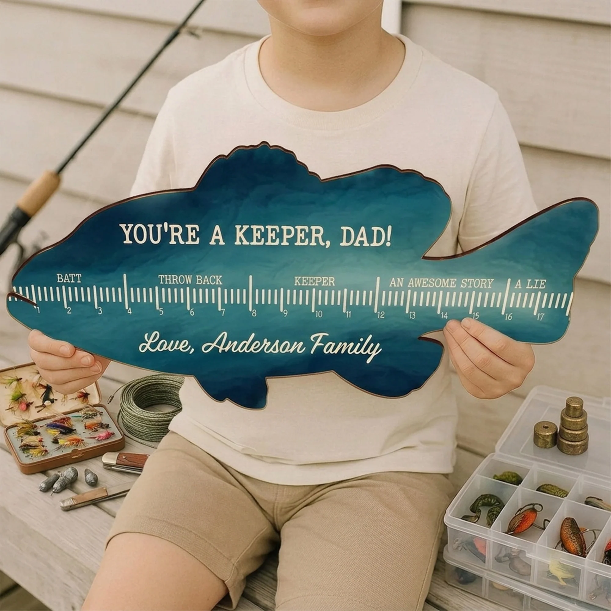 Personalized Funny Fishing Ruler For Dad Grandpa Door Sign Fathers Day Gift HO82 902624 - Image 7