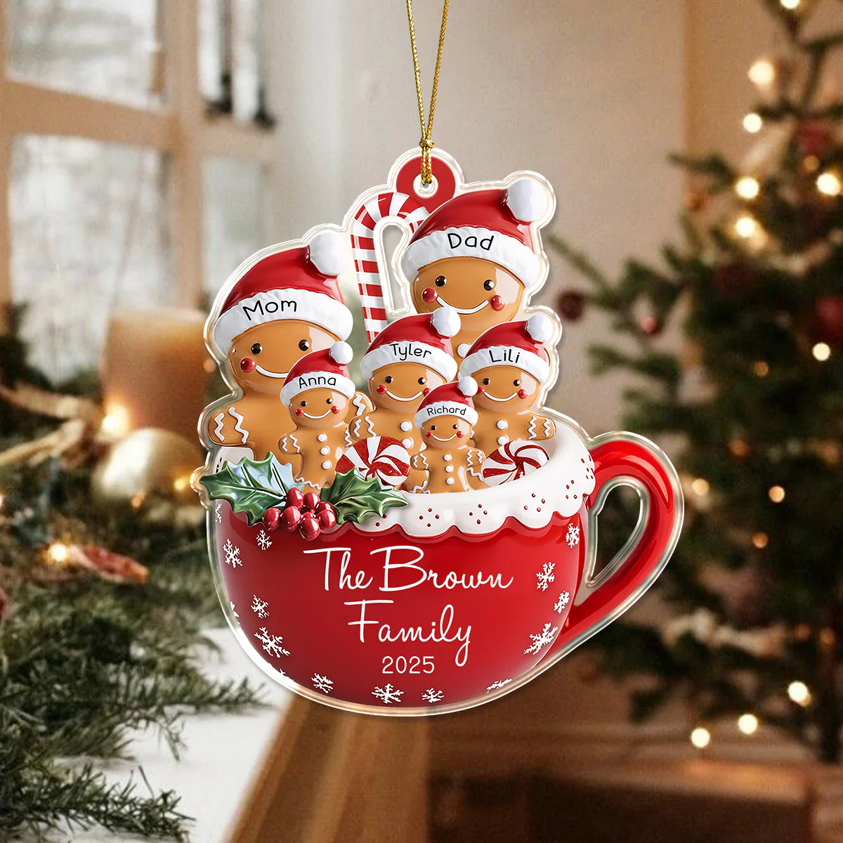 Personalized Gingerbread Family Acrylic Ornament LM32 895797 - Image 3