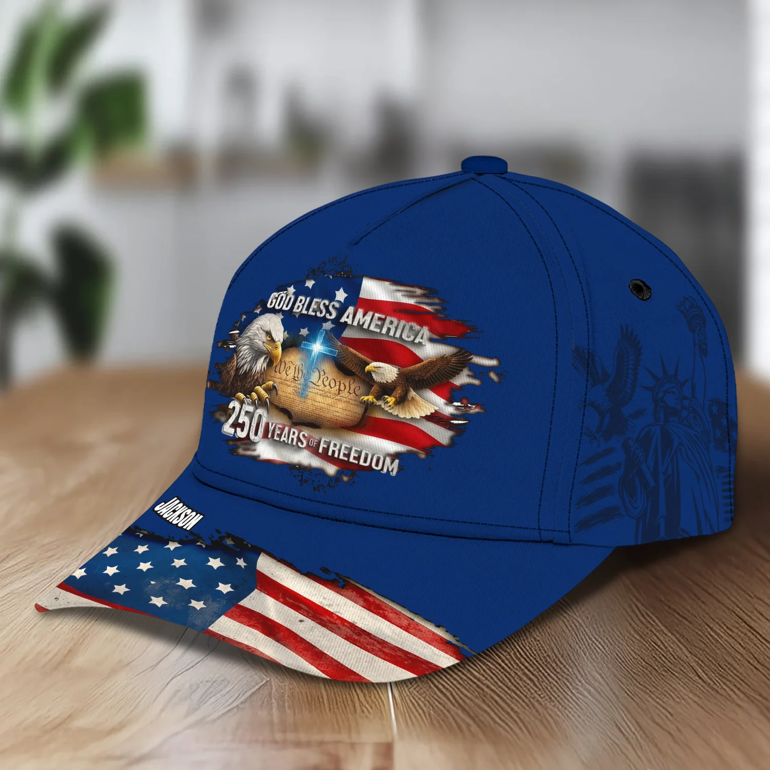 Personalized God Bless America Bald Eagle USA Flag Classic Cap CH07 911248 - Image 4