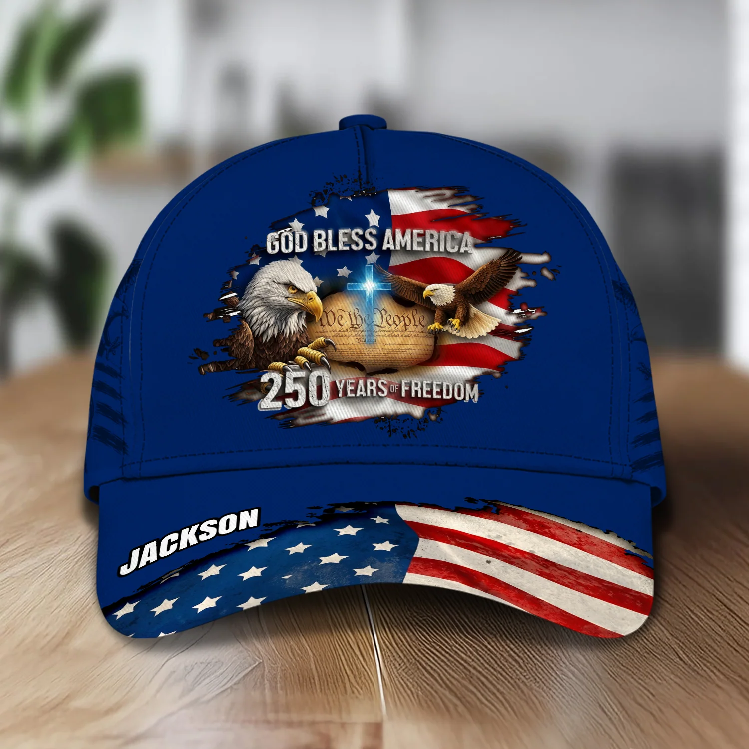 Personalized God Bless America Bald Eagle USA Flag Classic Cap CH07 911248 - Image 5