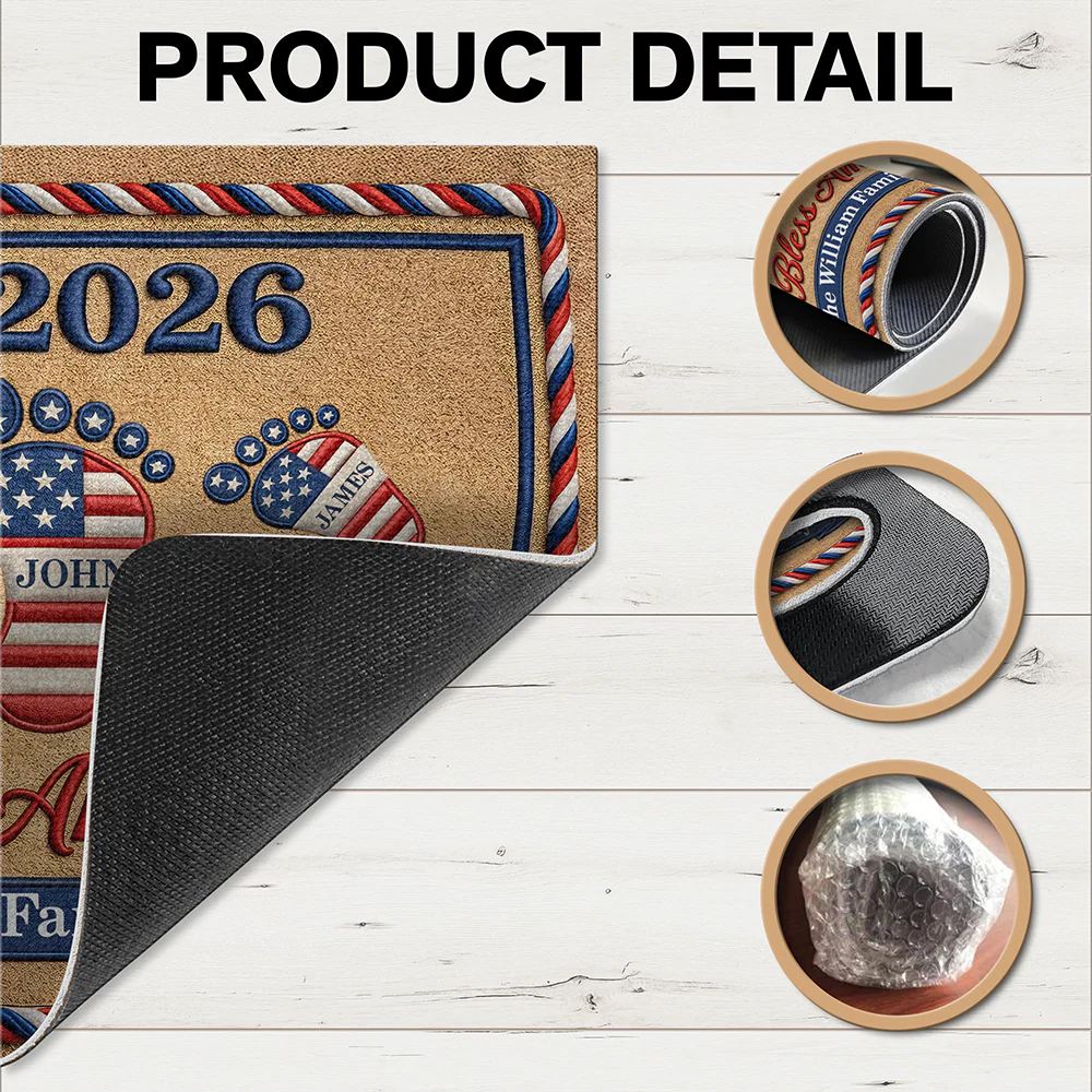 Personalized God Bless America Doormat Patriotic American Flag Family TH10 169285 - Image 6