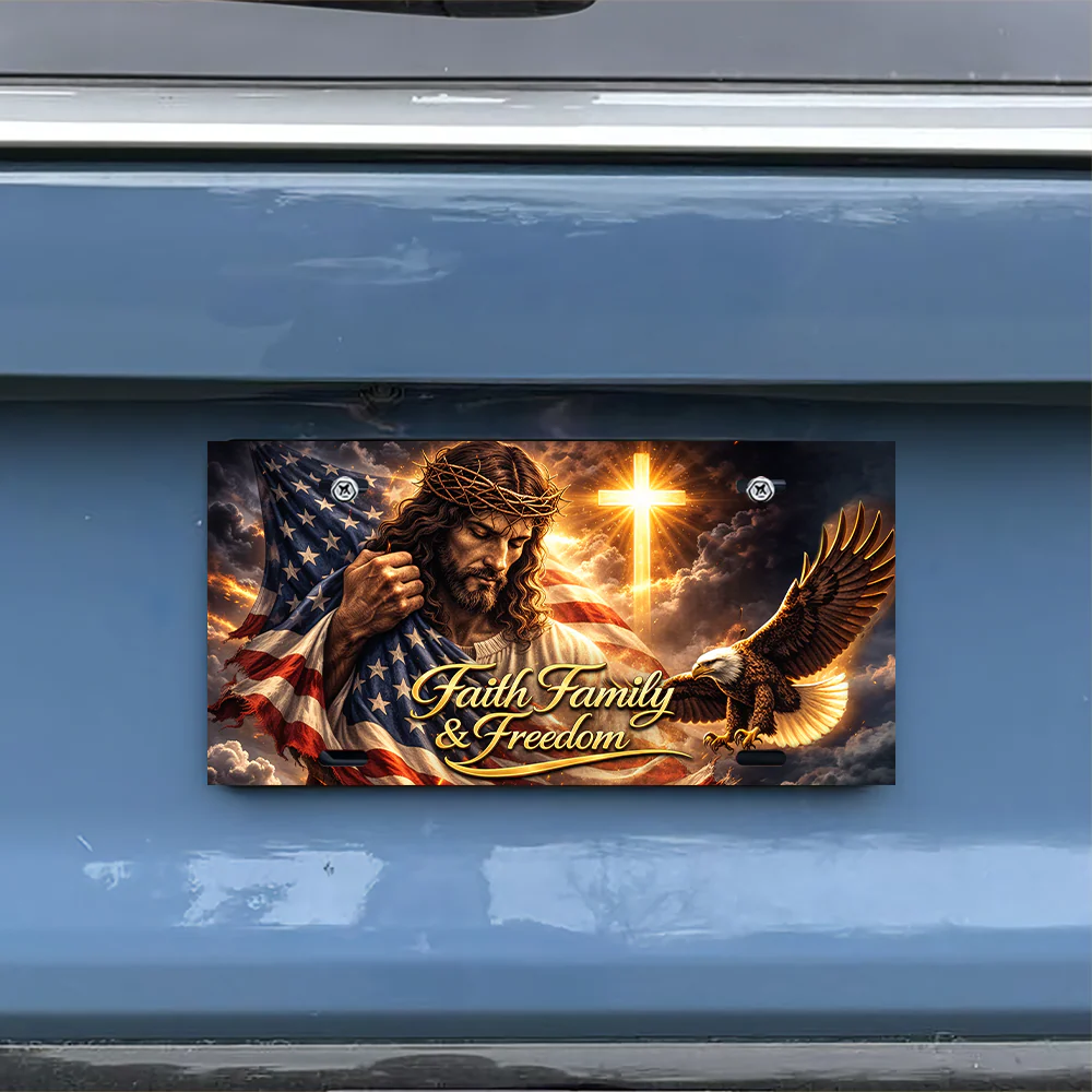 Personalized God Bless America License Plate HA75 921196 - Image 4