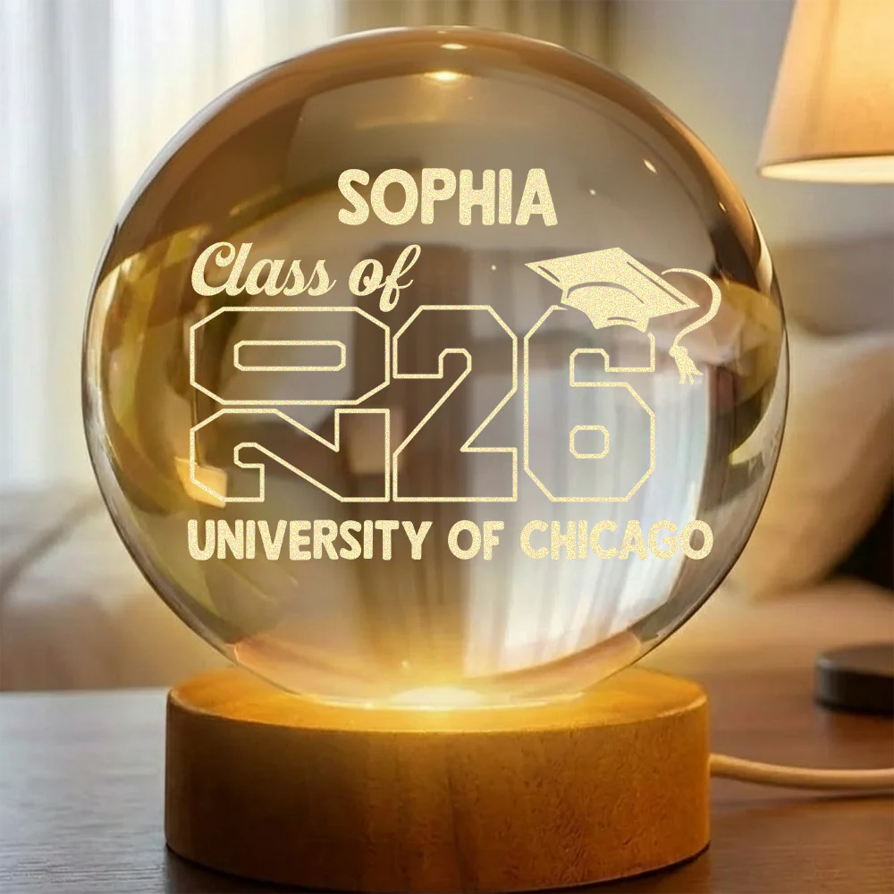 Personalized Graduate Class Of 2026 Engraved Crystal Ball LED Night Light LM32 899677 - Image 5