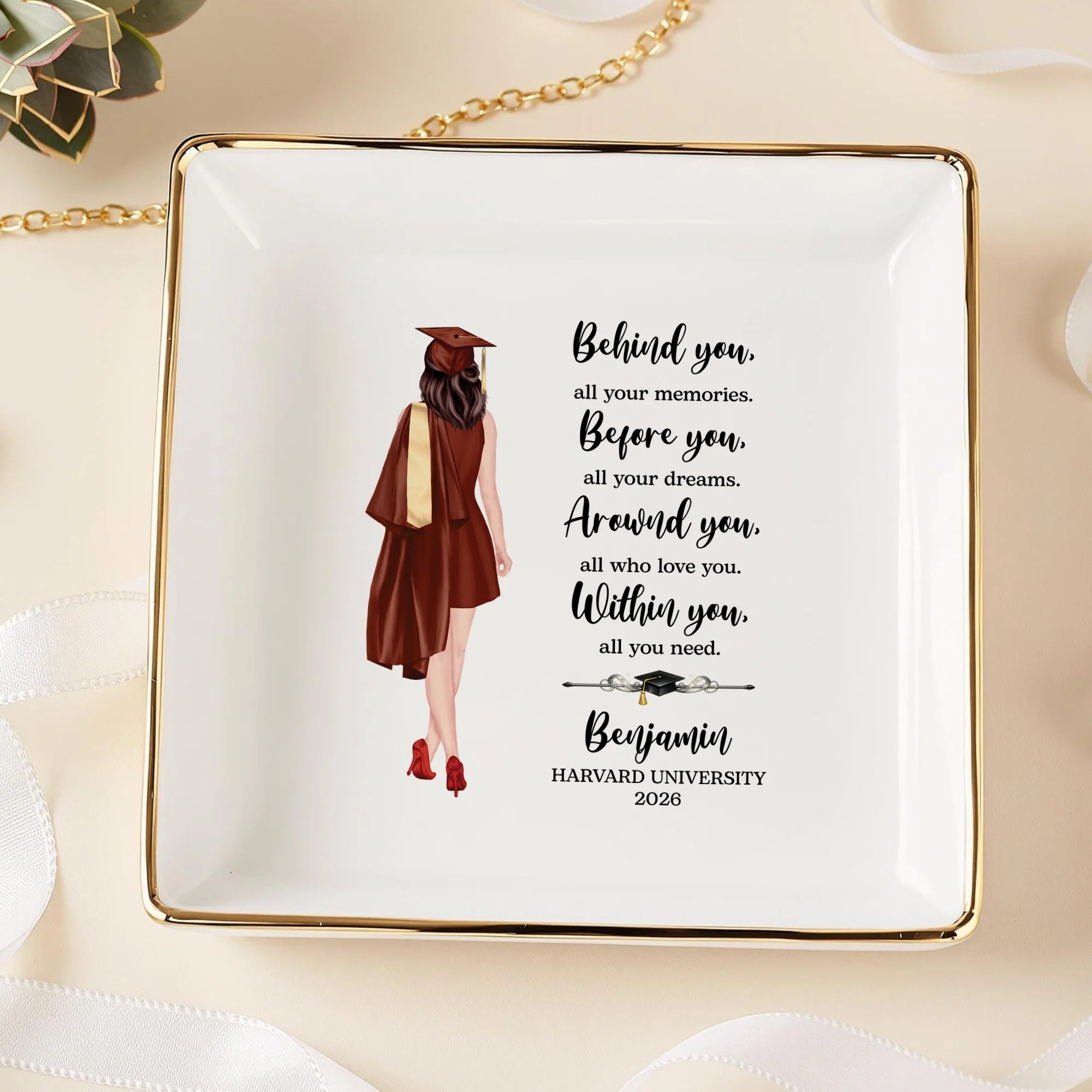 Personalized Graduation Jewelry Dish Class of 2026 Gift for Her HO82 901650 - Image 3