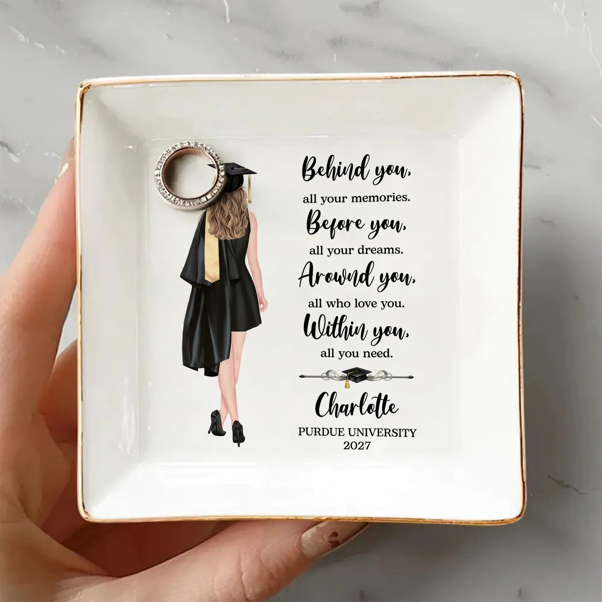 Personalized Graduation Jewelry Dish Class of 2026 Gift for Her HO82 901650 - Image 4