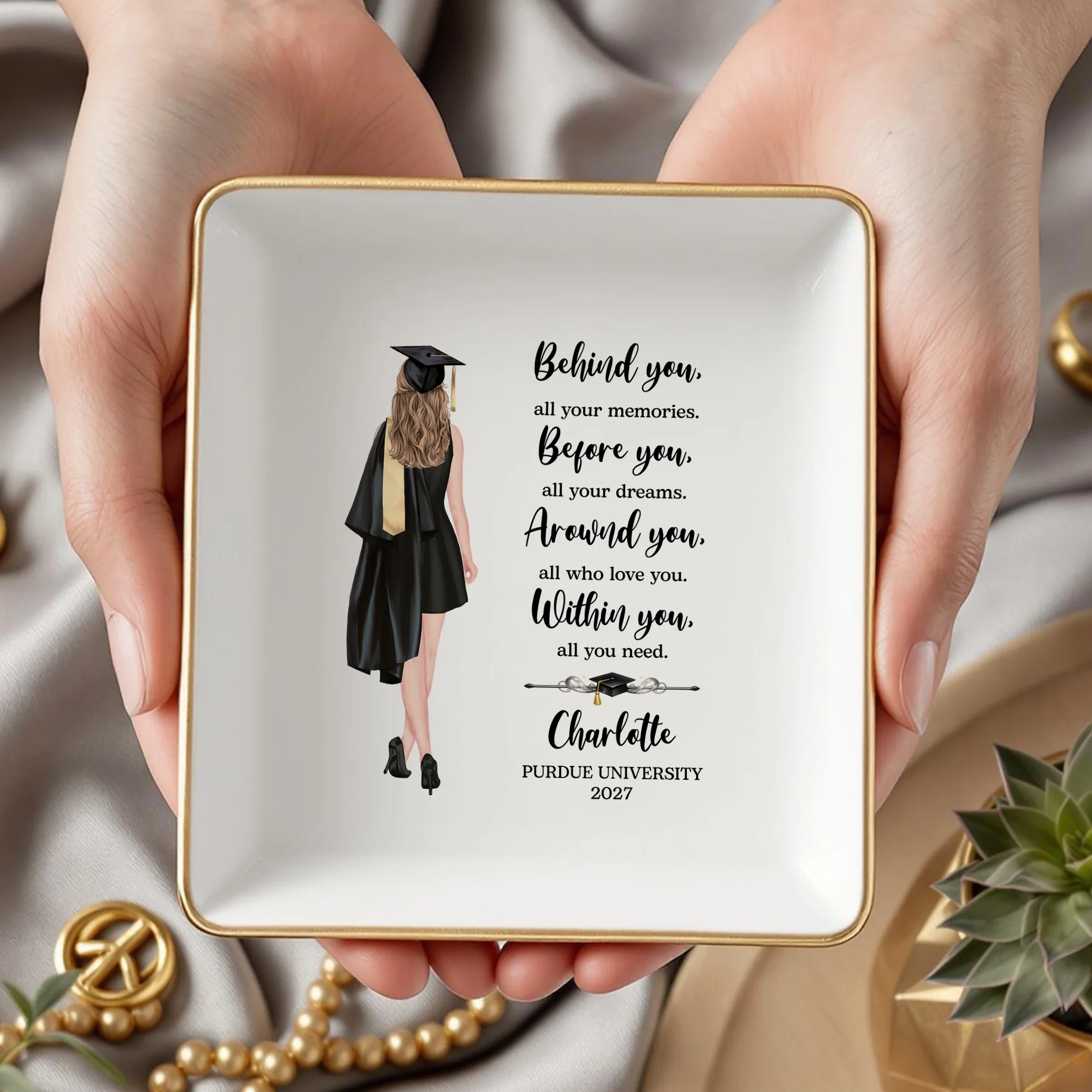Personalized Graduation Jewelry Dish Class of 2026 Gift for Her HO82 901650 - Image 5
