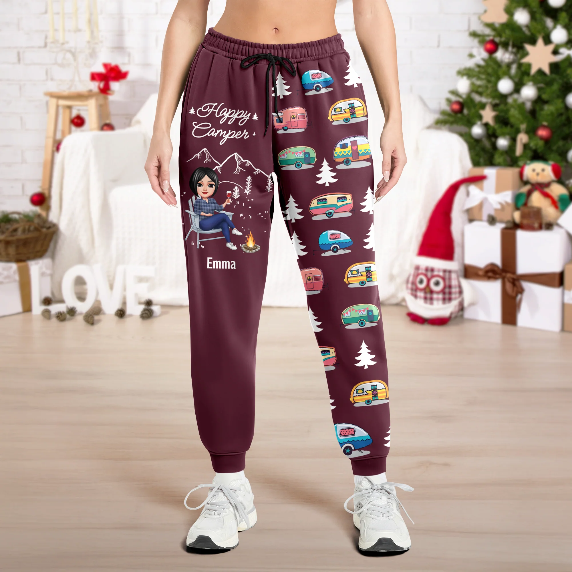 Personalized Happy Camper Sweatpants Gift For Camper HA75 897682 - Image 3