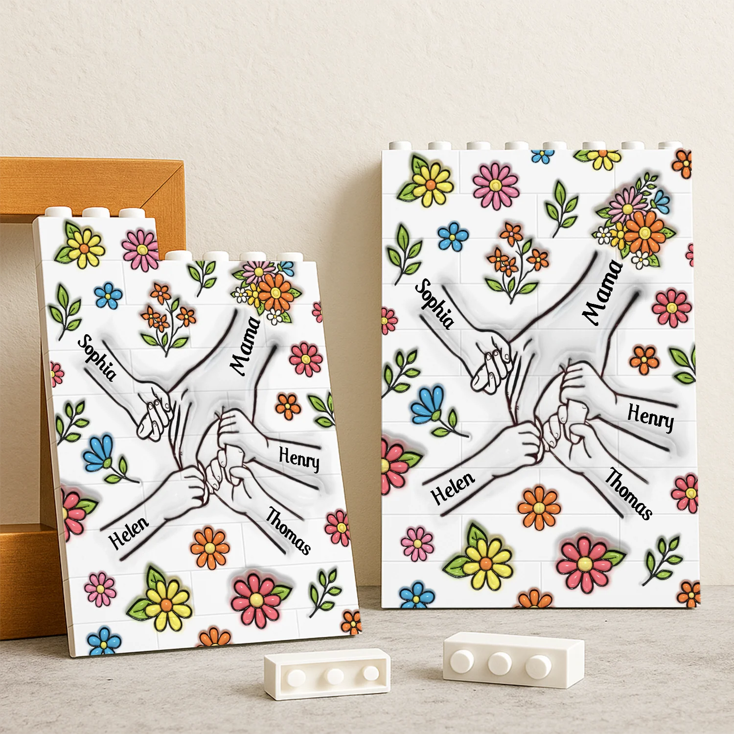 Personalized Holding Mom's Hand Building Blocks Gift For Mother's Day HA75 920632 - Image 2