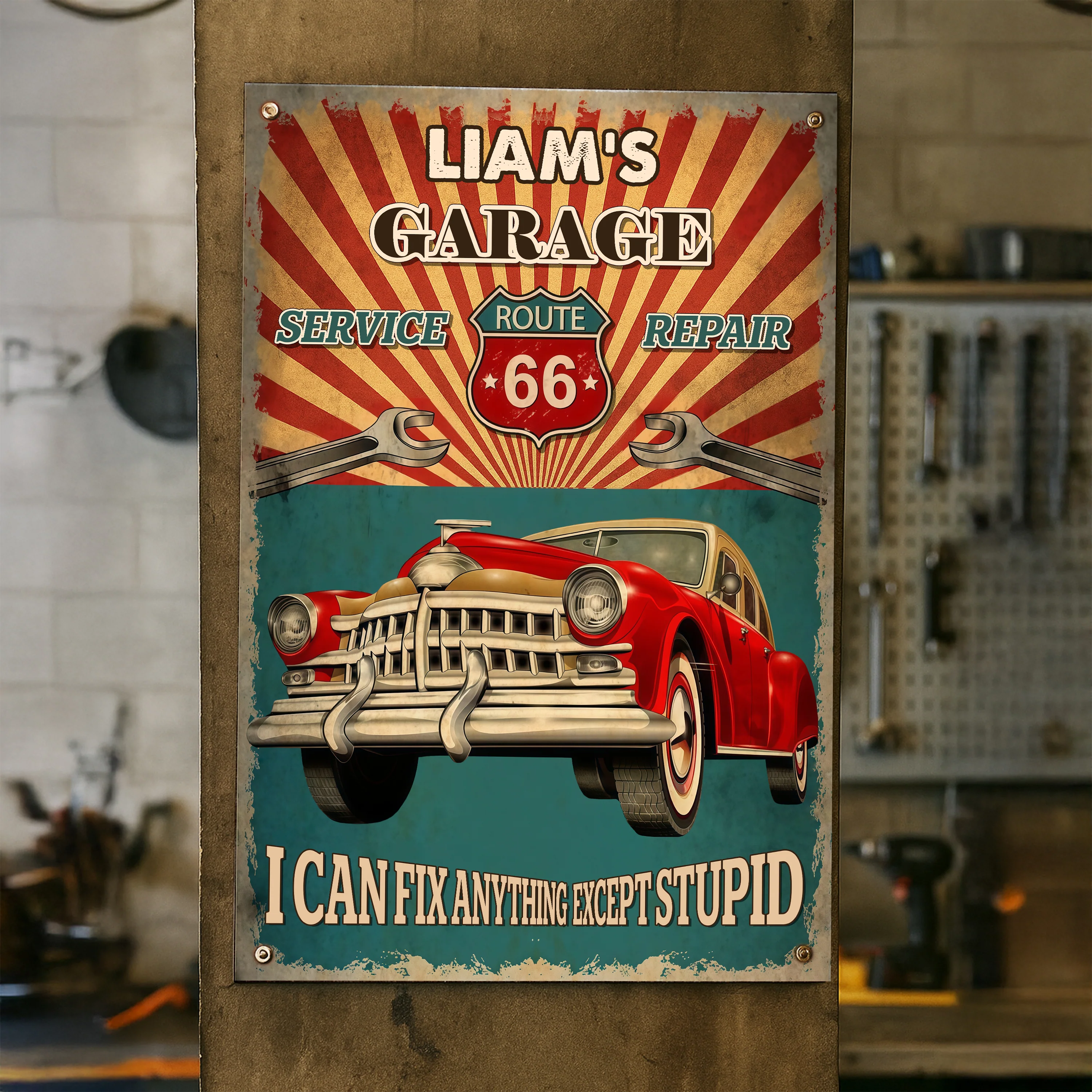 Personalized I Can Fix Anything Except Stupid Custom Car Garage Metal Sign CH07 899254