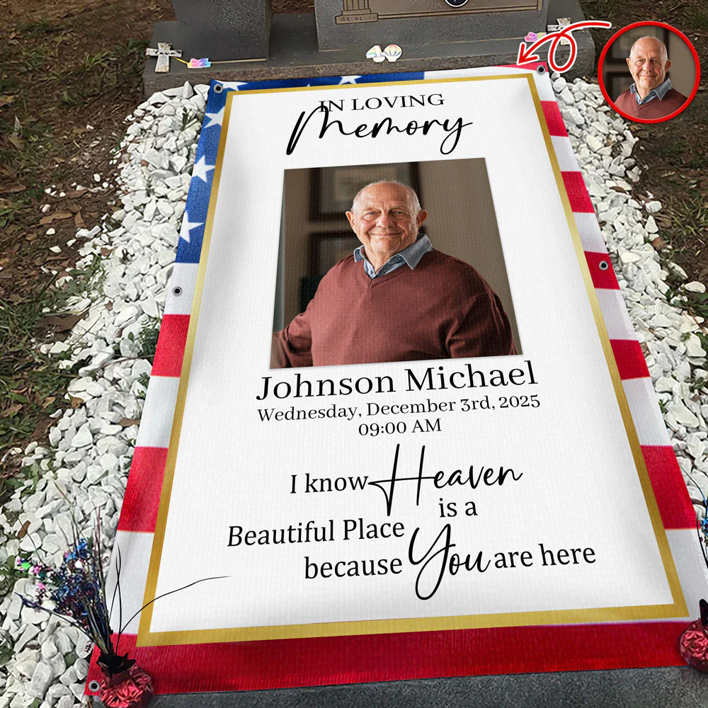 Personalized In Loving Memory Grave Blanket for Loss of Loved Ones in Heaven LM32 897513 - Image 2
