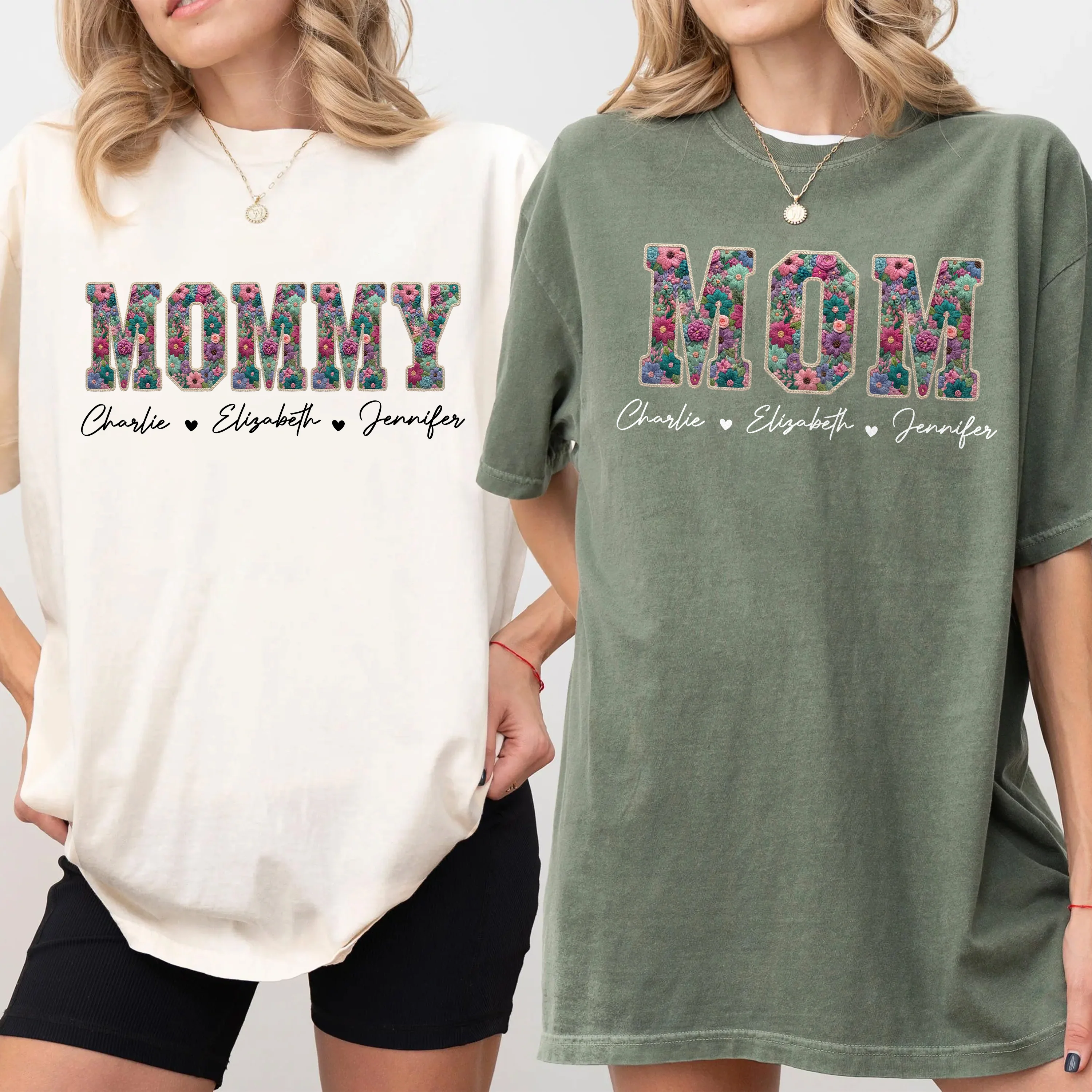 Personalized Kids Names Faux Embroidery Effect Comfort Shirt Mother’s Day Gift HO82 902124 - Image 2