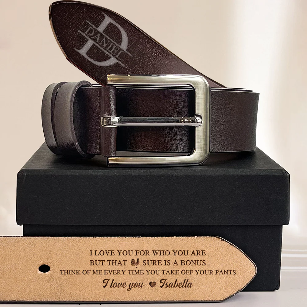 Personalized Leather Belt for Anniversary, Valentines Day Gift for Husband, Boyfriend HA75 898720 - Image 4