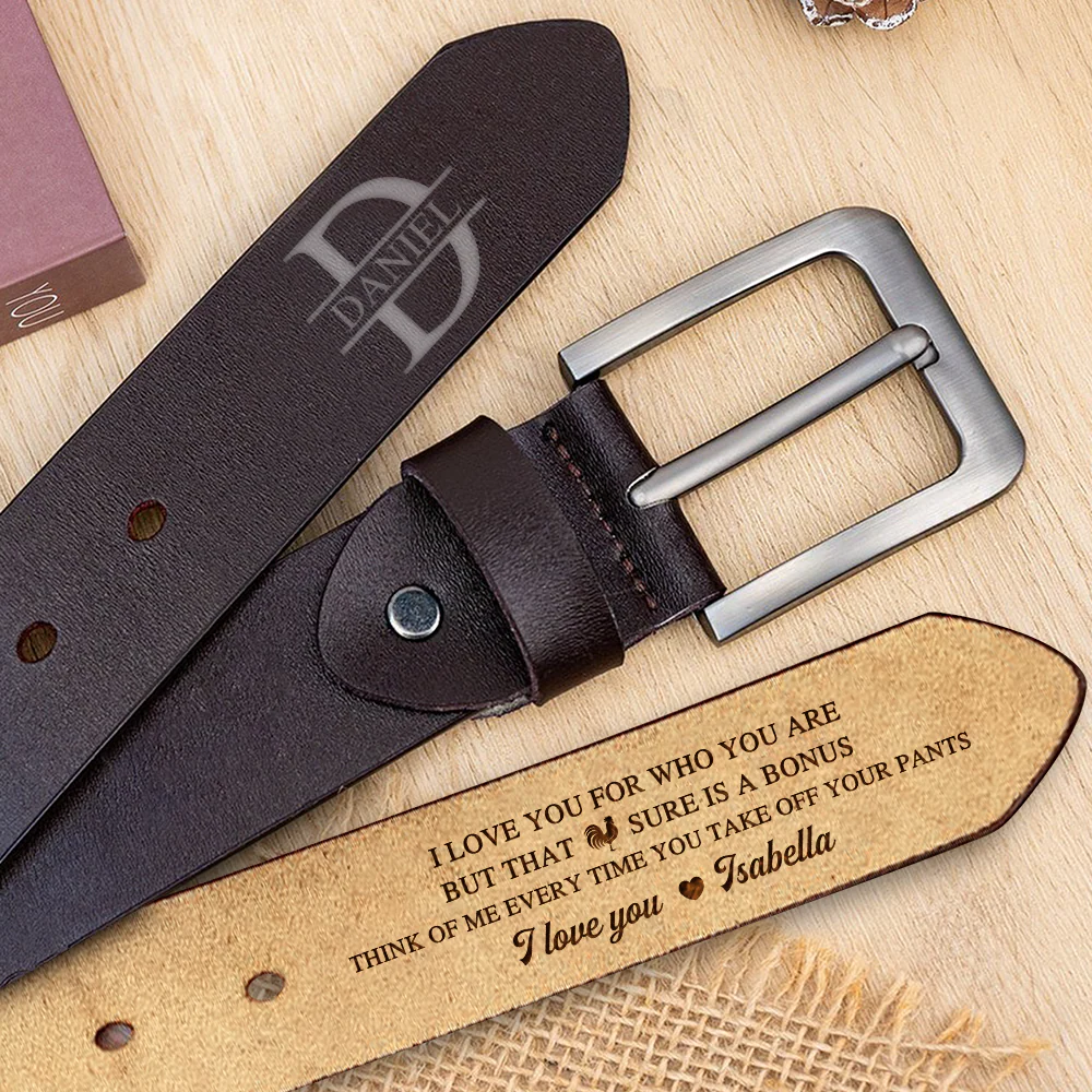 Personalized Leather Belt for Anniversary, Valentines Day Gift for Husband, Boyfriend HA75 898720 - Image 5