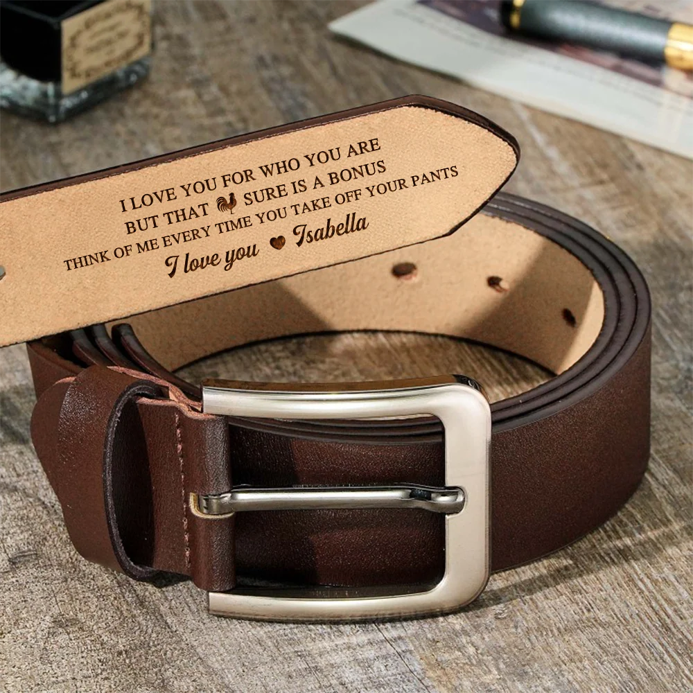 Personalized Leather Belt for Anniversary, Valentines Day Gift for Husband, Boyfriend HA75 898720 - Image 6