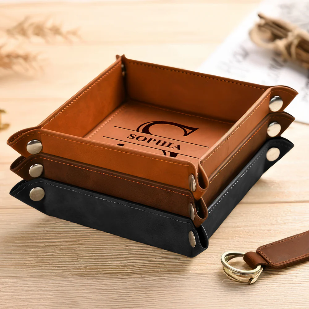 Personalized Leather Valet Tray Gift For Him Her HO82 902448 - Image 4