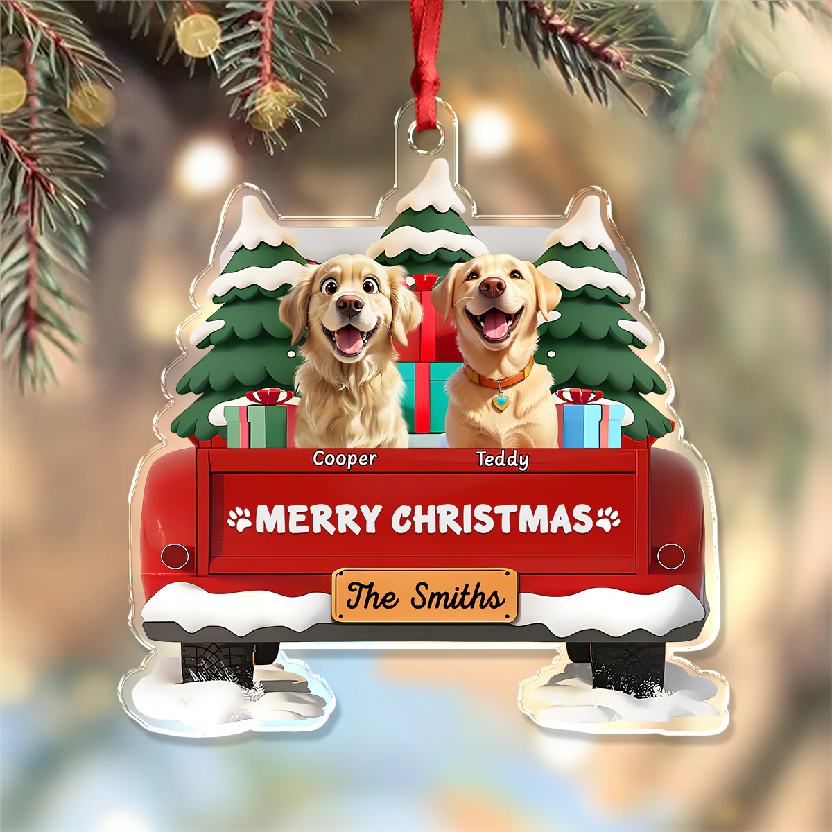 Personalized Merry Woofmas Acrylic Ornament Gifts For Dog Lovers LM32 897251 - Image 2