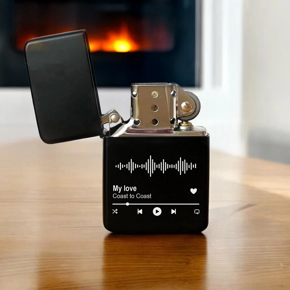 Personalized Music Song Metal Lighter Gift For Husband, Boyfriend, Dad TH10 898329 - Image 2