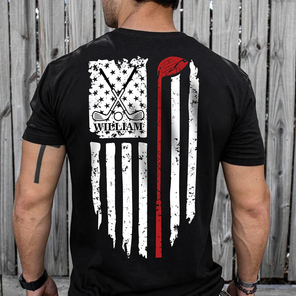 Personalized Name American Flag Golf Back Personalized Back Side Dark Shirt HA75 898632 - Image 7